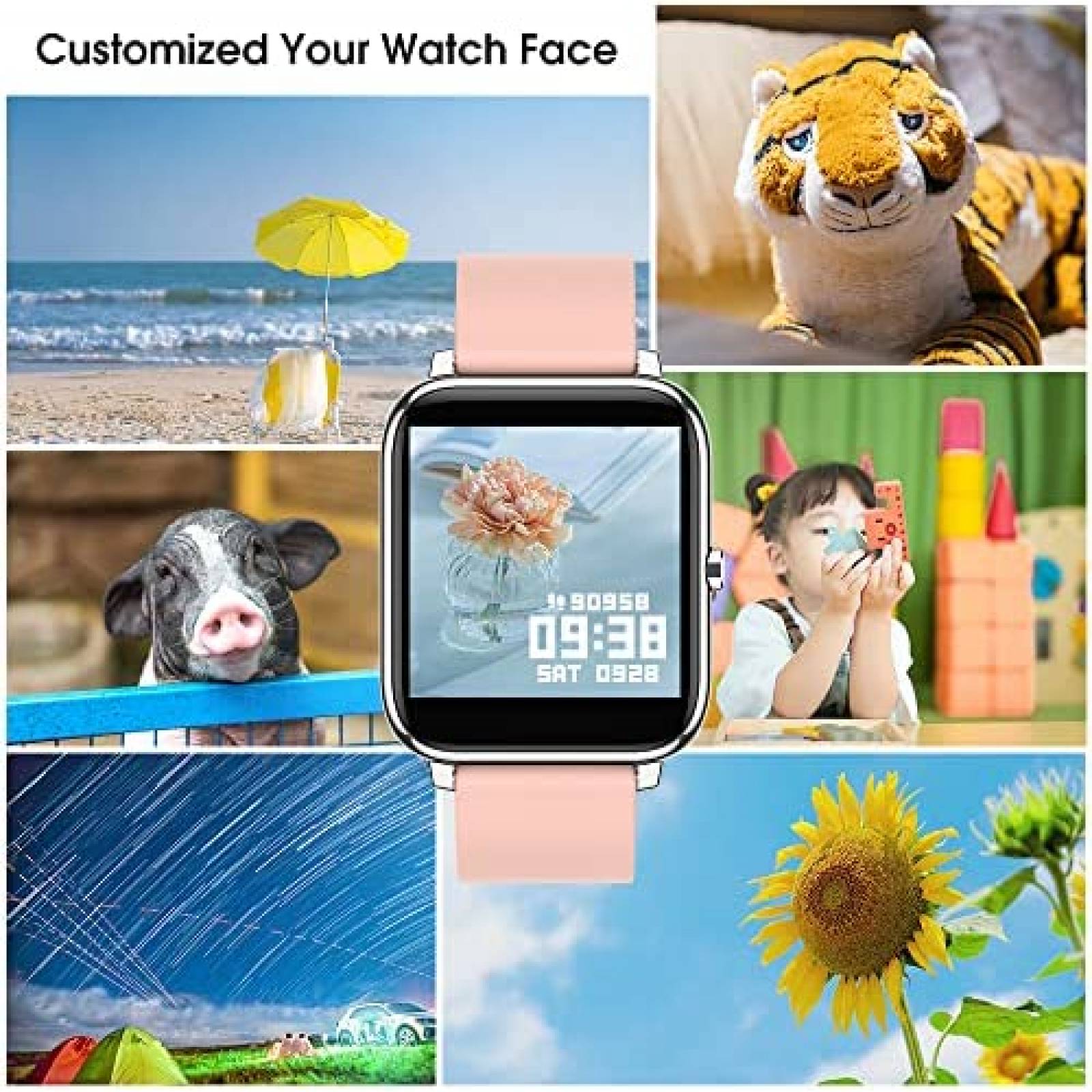 Smartwatch Fitness Donerton de 1.4'' TFT LCD IP67 -Rosa