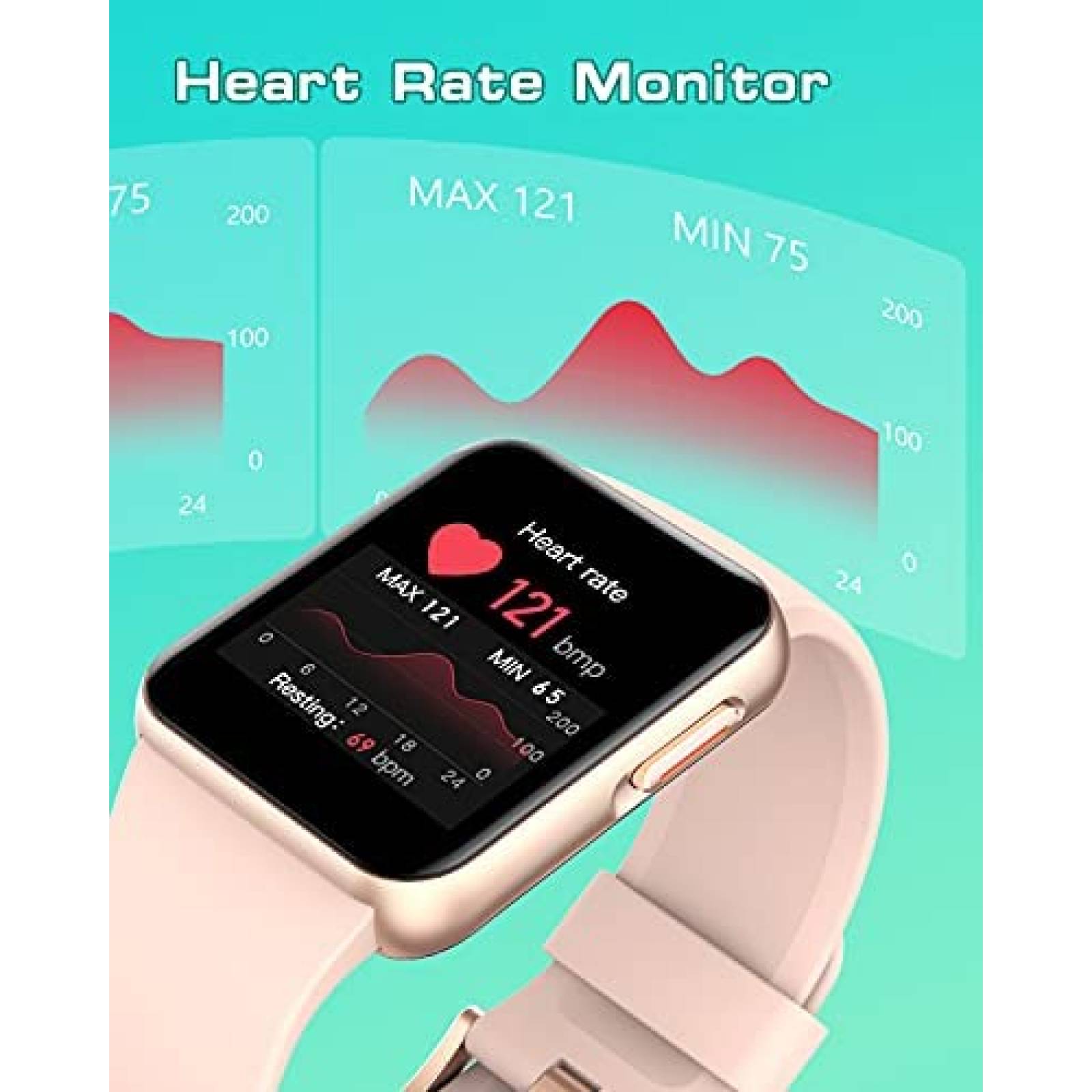 Smartwatch GRV 1.4'' HD Tactil IP68 con HR/SpO2 -Rosa