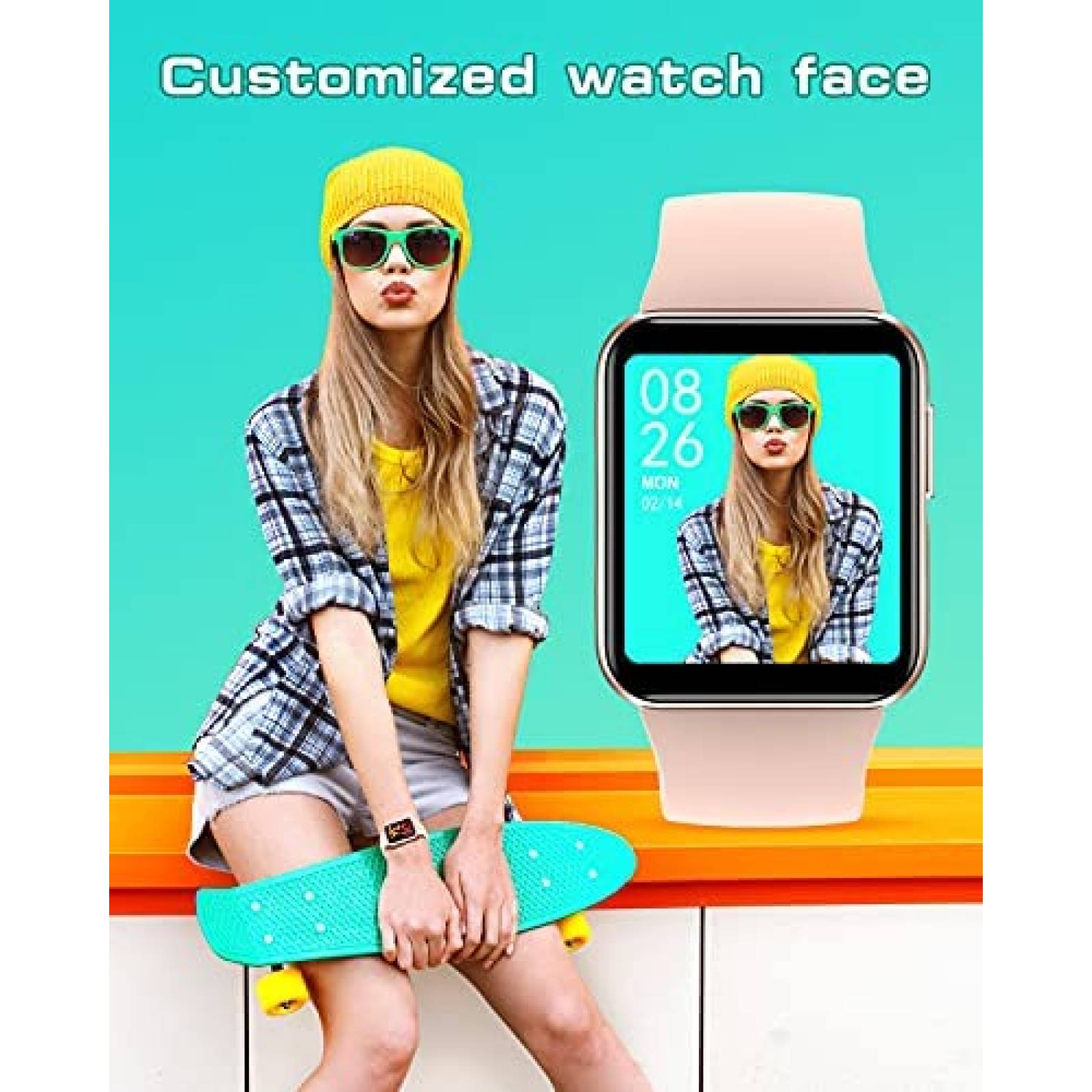 Smartwatch GRV 1.4'' HD Tactil IP68 con HR/SpO2 -Rosa