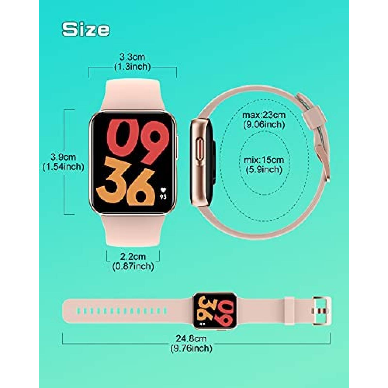 Smartwatch GRV 1.4'' HD Tactil IP68 con HR/SpO2 -Rosa