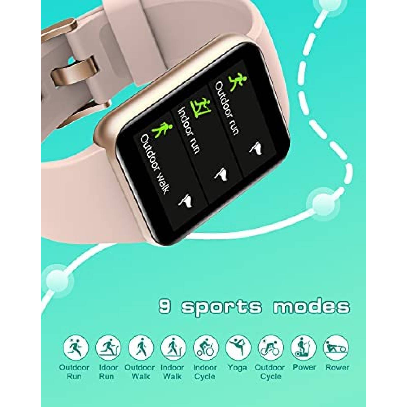 Smartwatch GRV 1.4'' HD Tactil IP68 con HR/SpO2 -Rosa