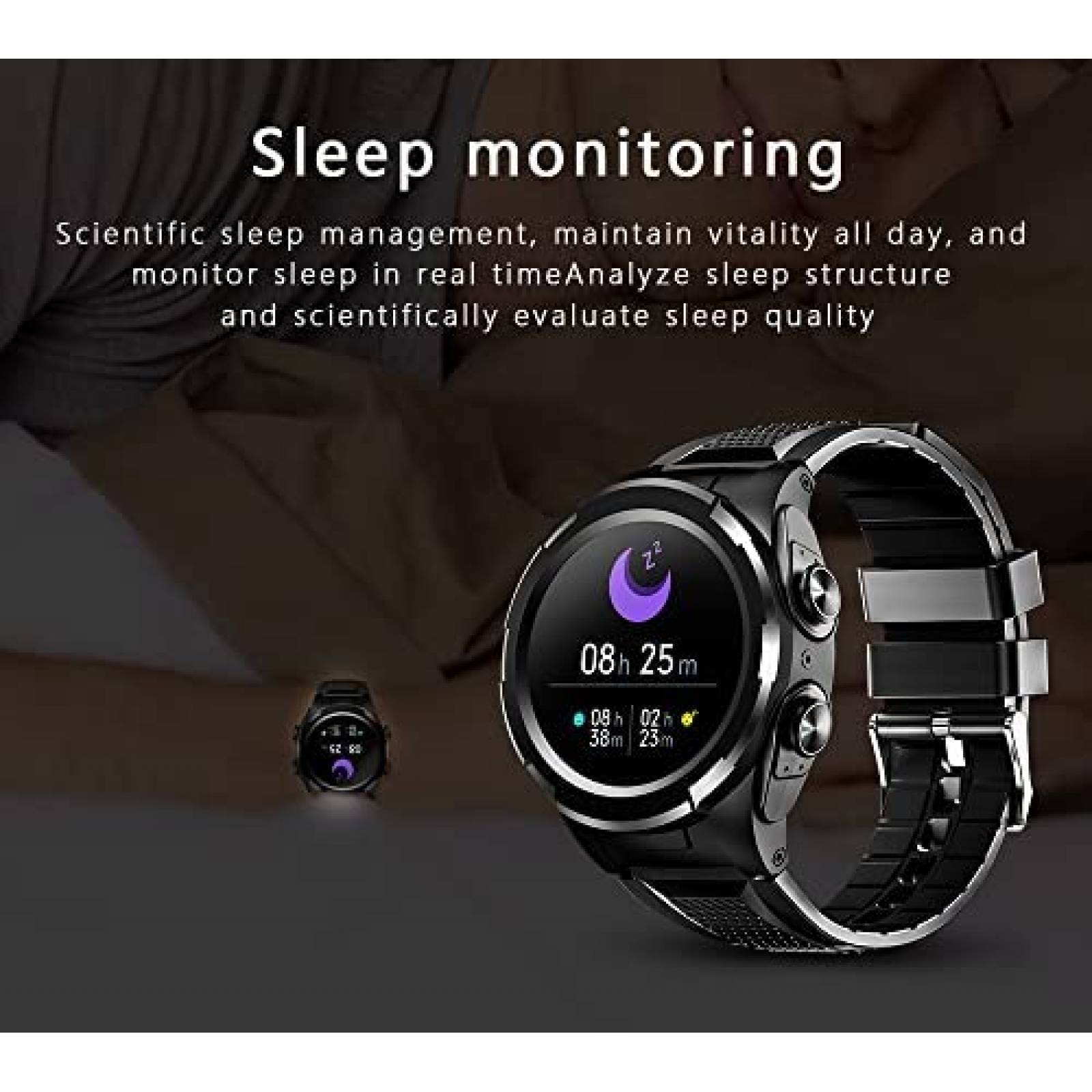 Smartwatch 2 en 1 Sudroid con Auriculares Bluetooth -Negro