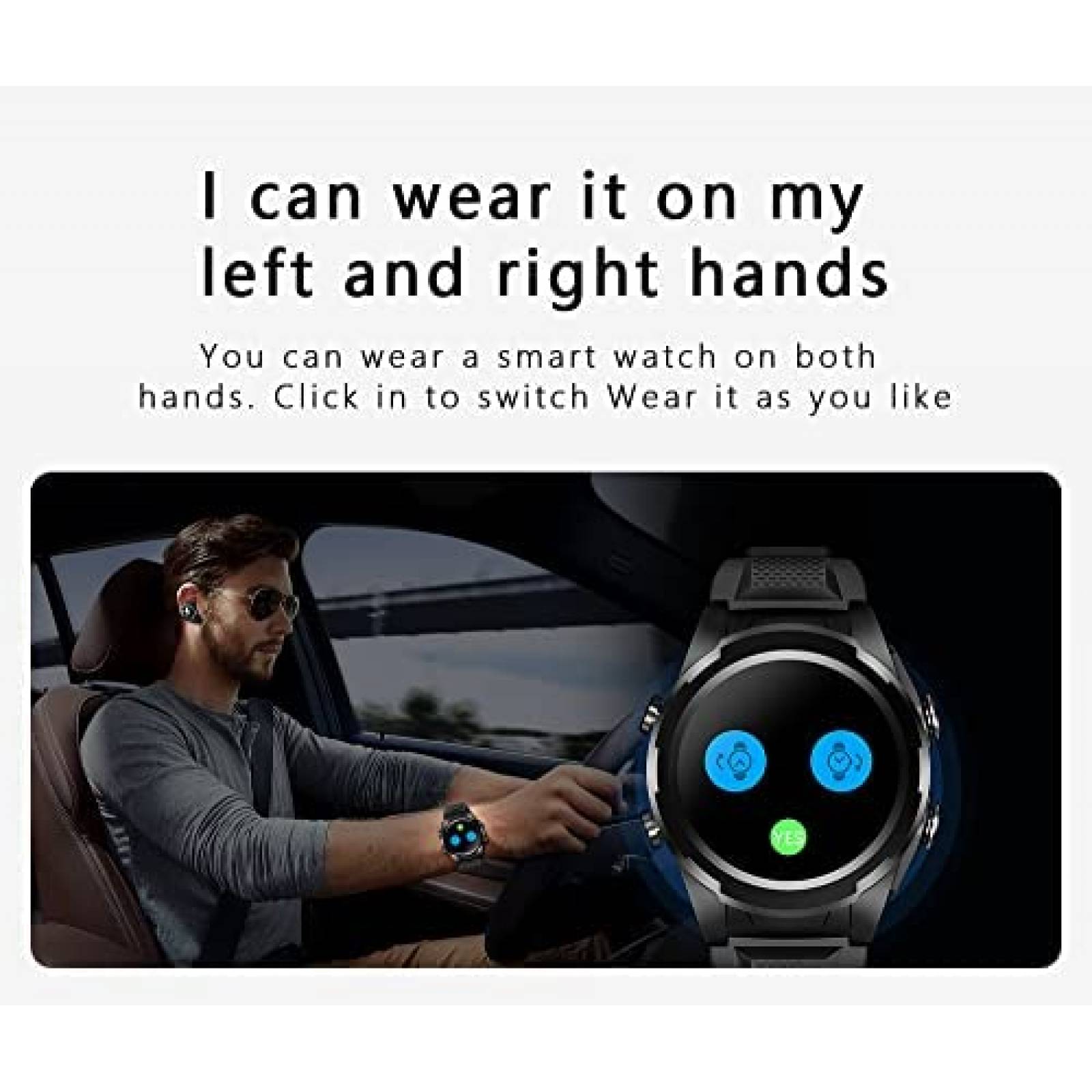 Smartwatch 2 en 1 Sudroid con Auriculares Bluetooth -Negro