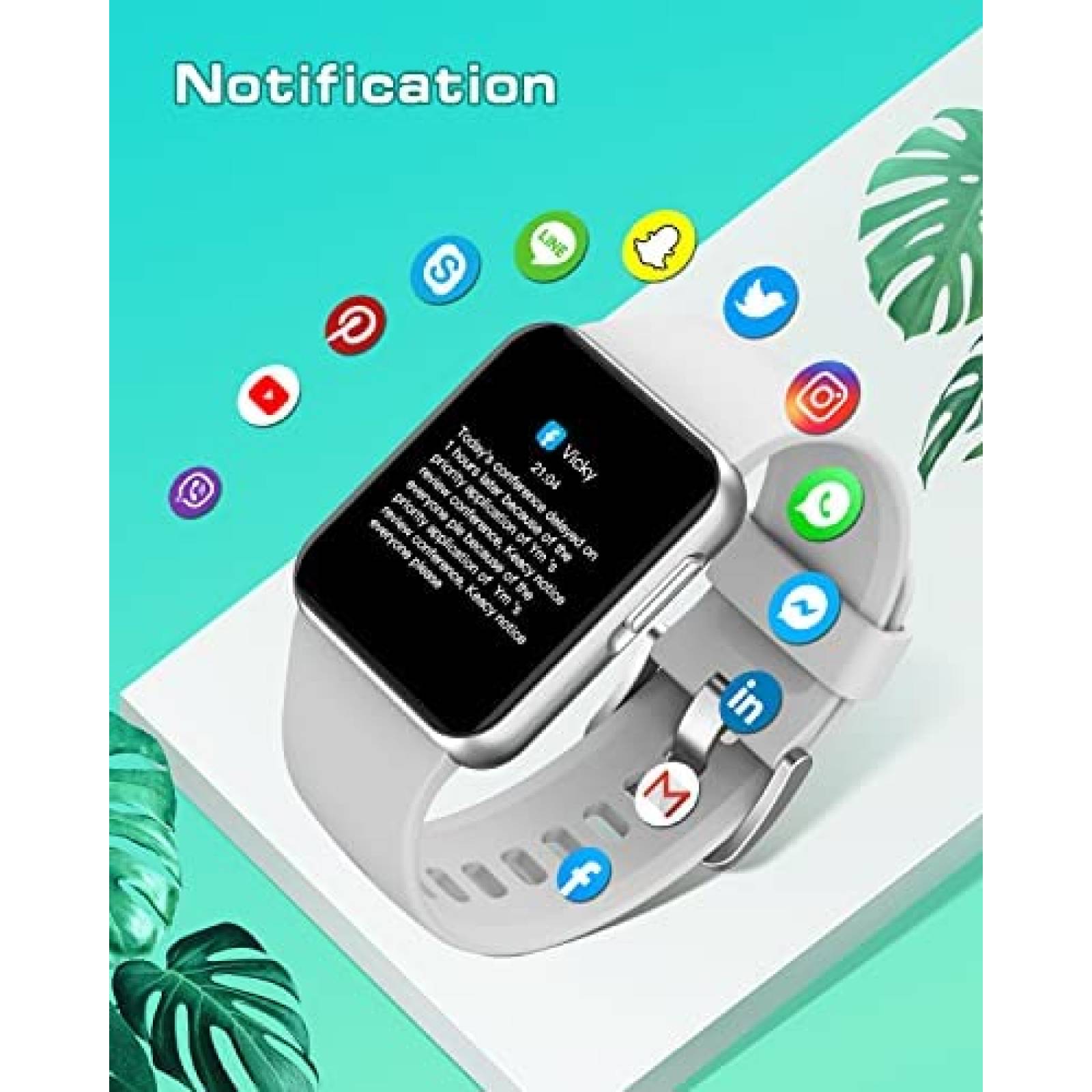 Smartwatch GRV 1.4'' HD Tactil IP68 con HR/SpO2 -Gris