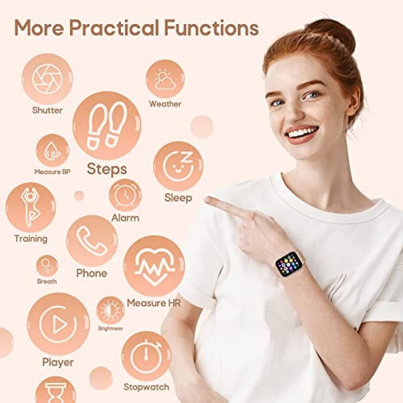 Smartwatch ZKCREATION 1.69'' Bluetooth Comp. Android/IOS