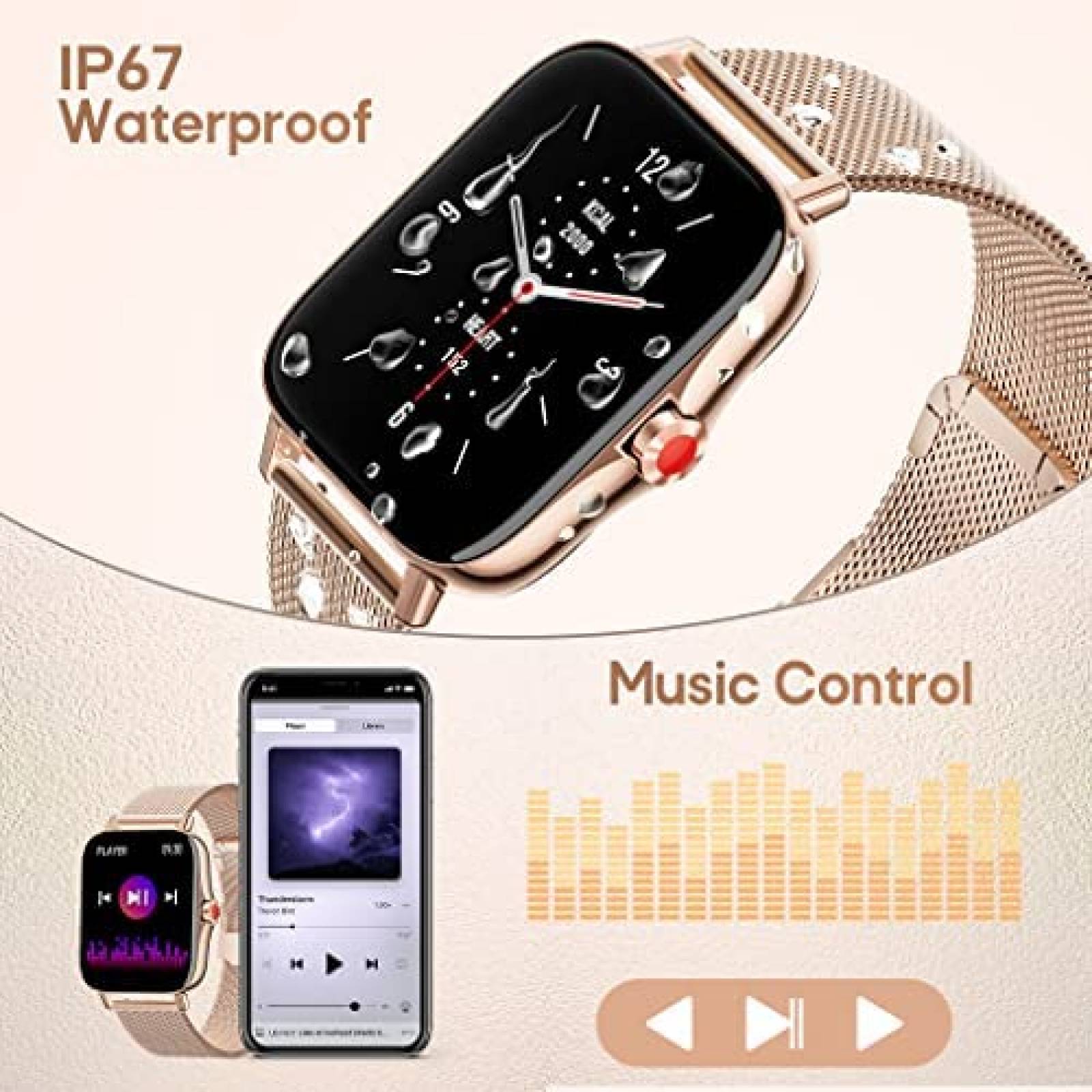 Smartwatch ZKCREATION 1.69'' Bluetooth Comp. Android/IOS