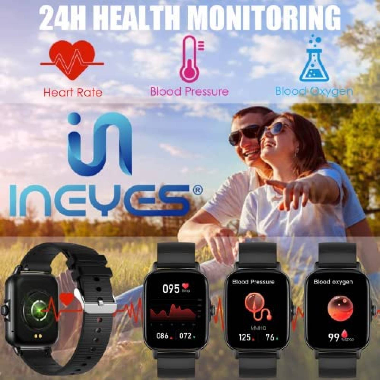 Smart Watch INEYES Resistente al Agua Receptor de Actividad