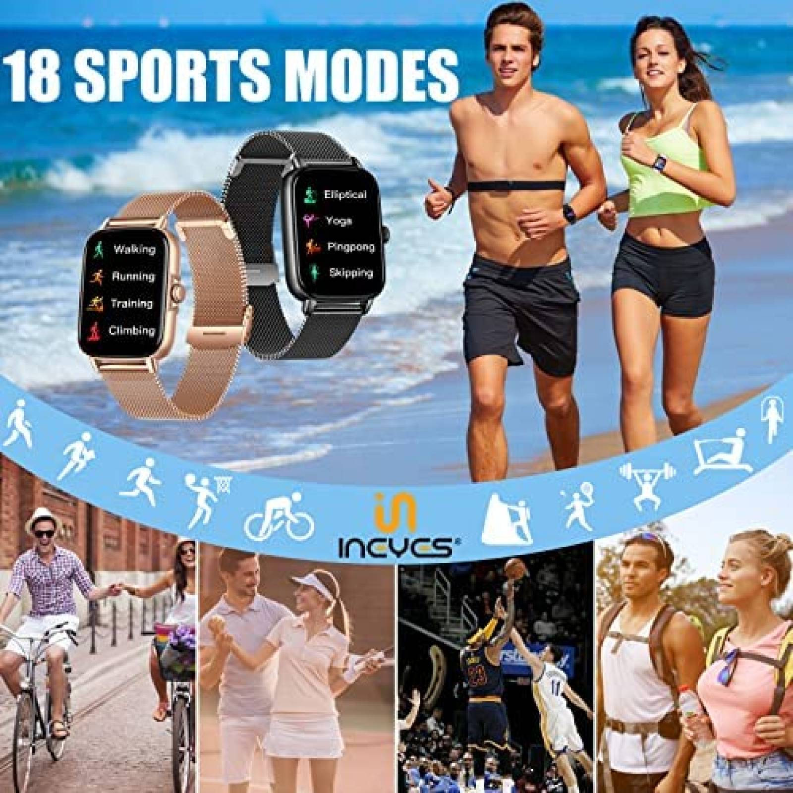 Smart Watch INEYES Resistente al Agua Receptor de Actividad