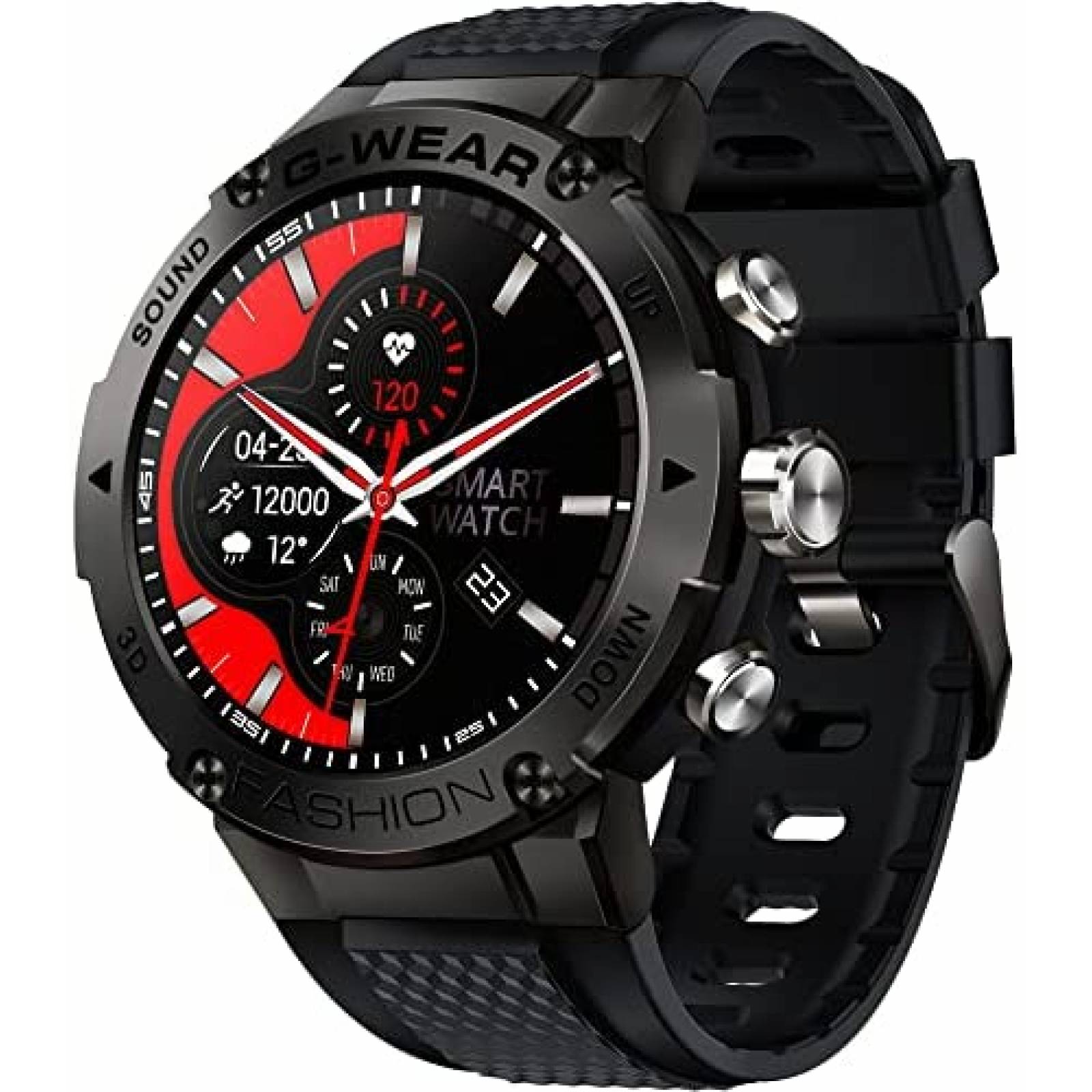 Smartwatch GUCABE 1.32" HD Tactil con Fitness Tracker -Negro