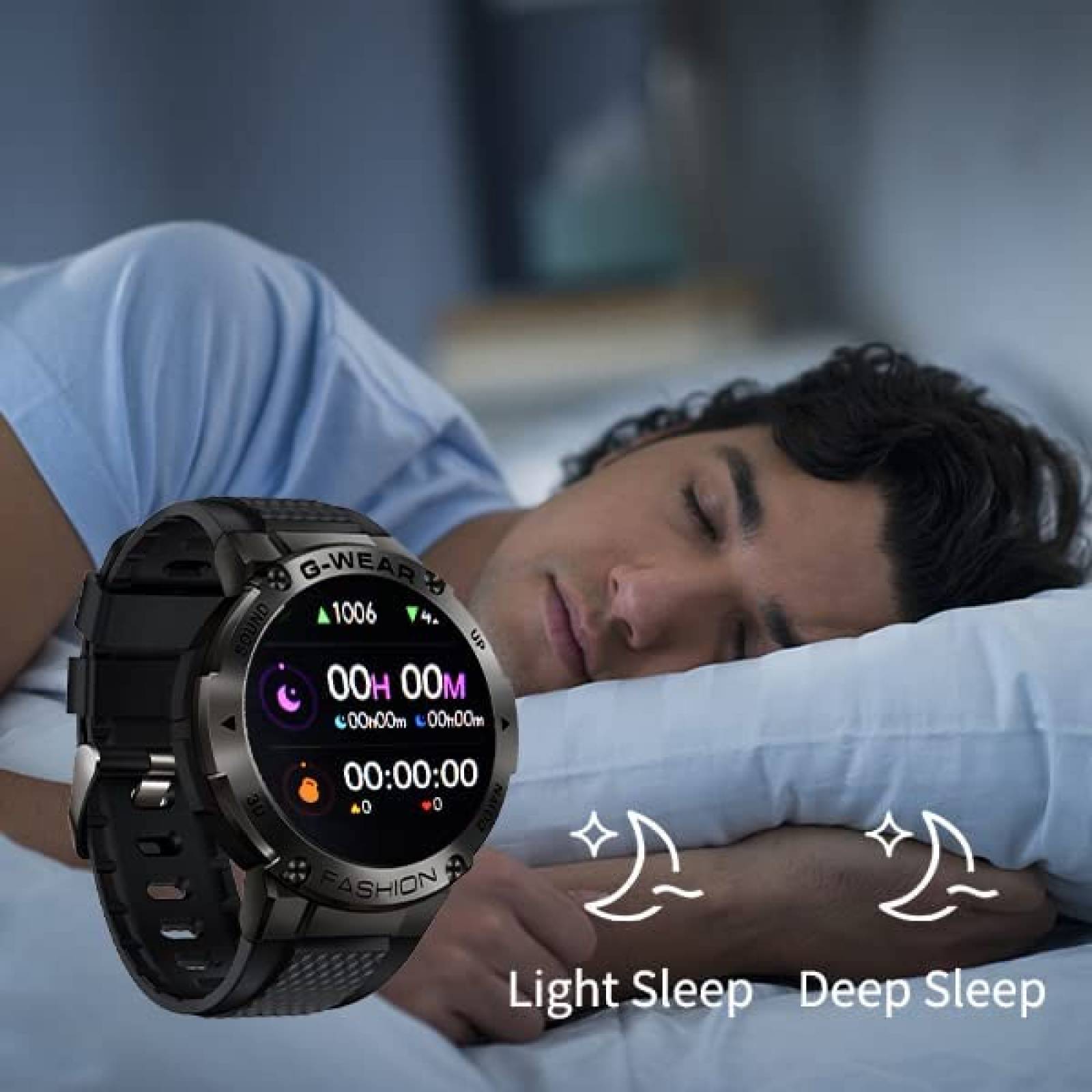 Smartwatch GUCABE 1.32" HD Tactil con Fitness Tracker -Negro