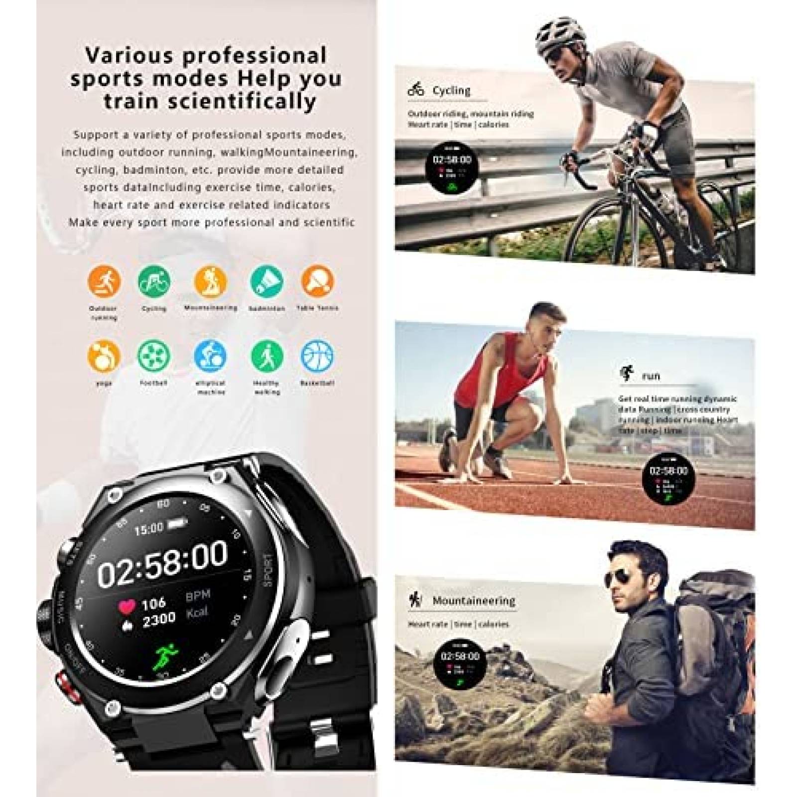 Smart Watch Tuanzi T92 1.28'' A Prueba De Agua -Plata