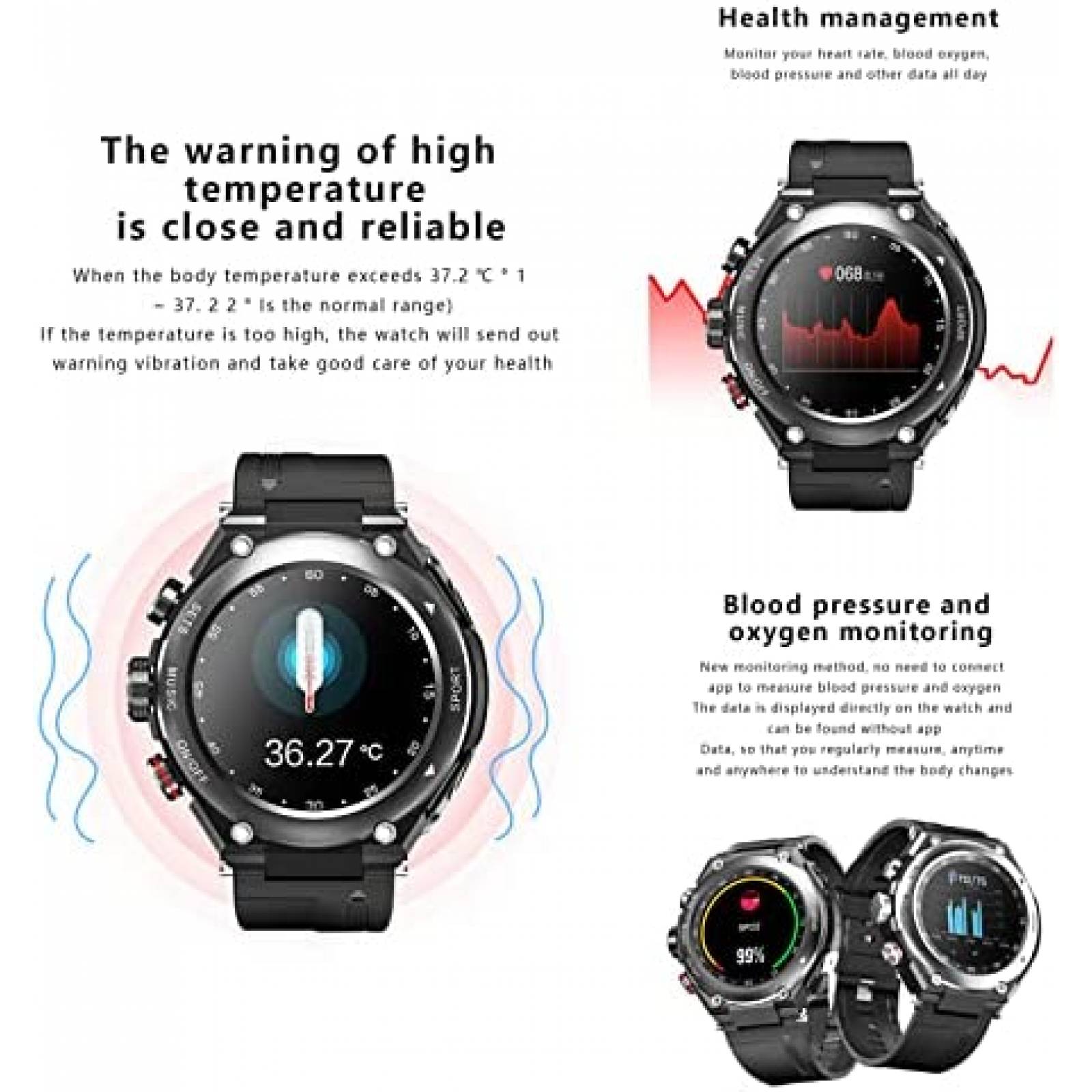 Smart Watch Tuanzi T92 1.28'' A Prueba De Agua -Plata