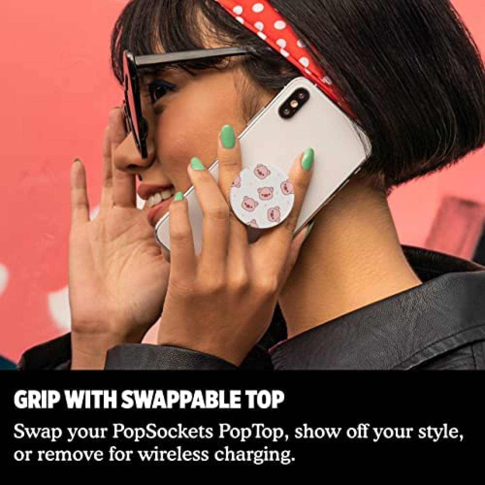 PopSocket PopSockets 804855 PopGrip Cerdito Soporte -Blanco