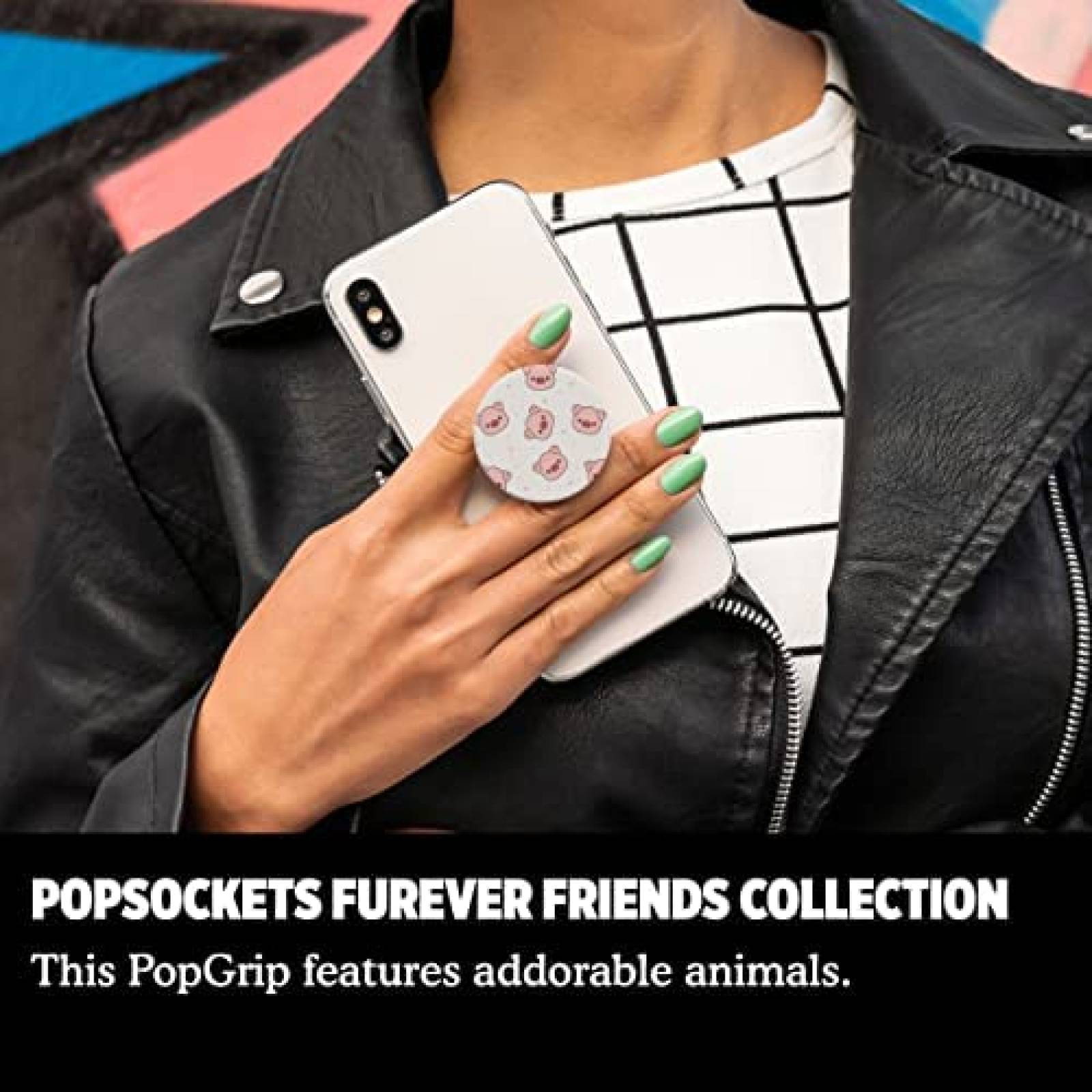 PopSocket PopSockets 804855 PopGrip Cerdito Soporte -Blanco