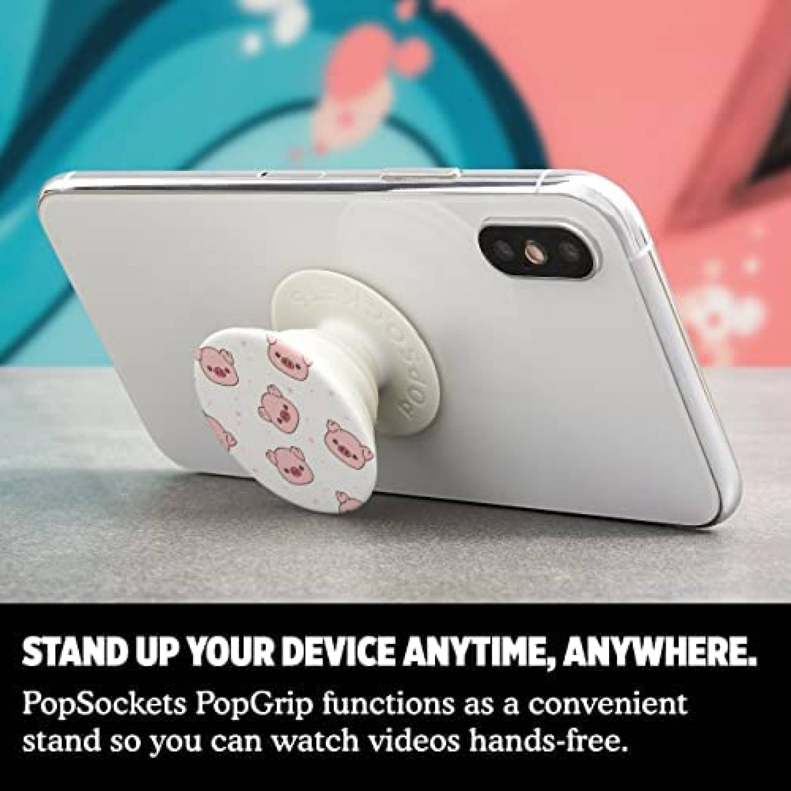 PopSocket PopSockets 804855 PopGrip Cerdito Soporte -Blanco