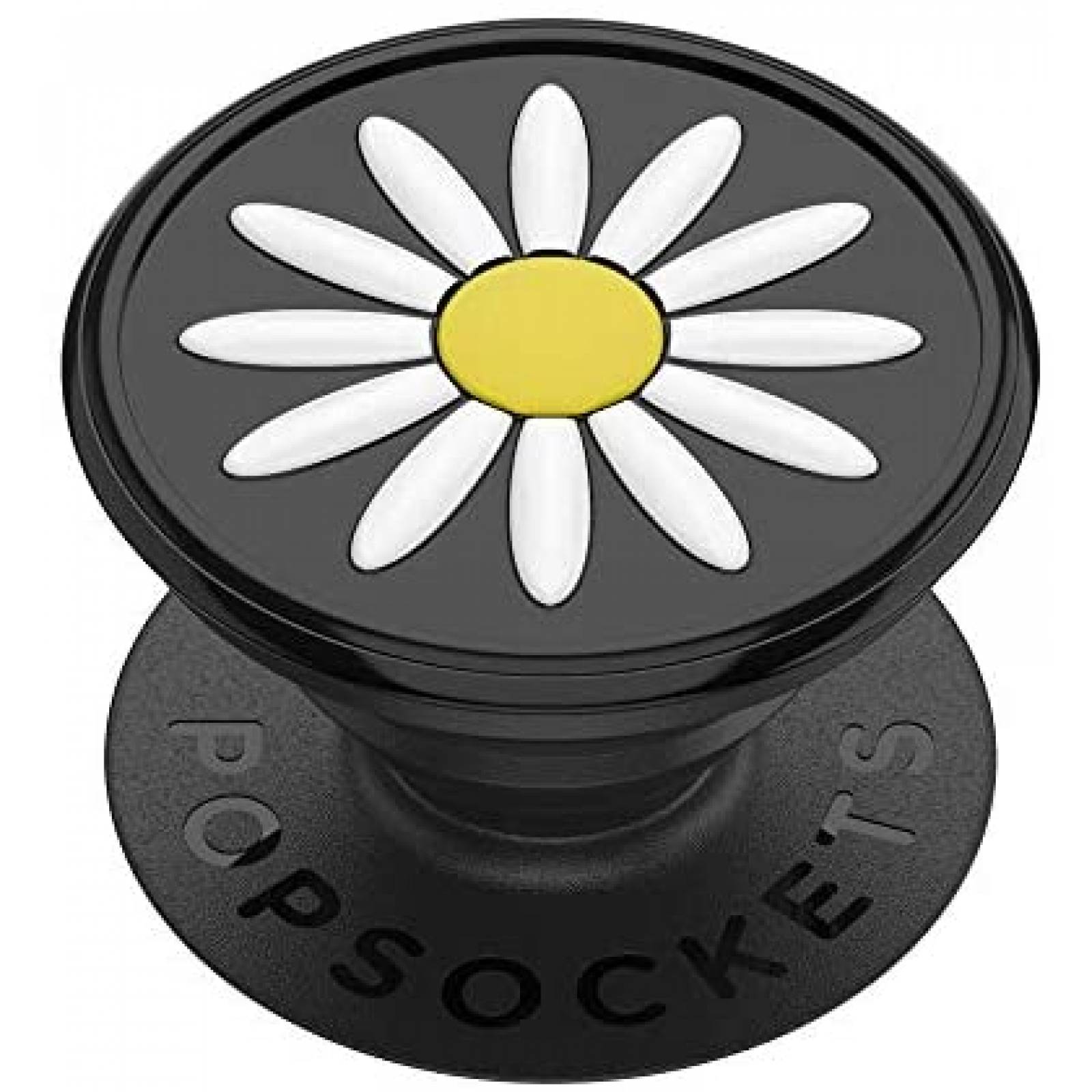 Empuñadura para celular PopSockets Flor margarita -Negro