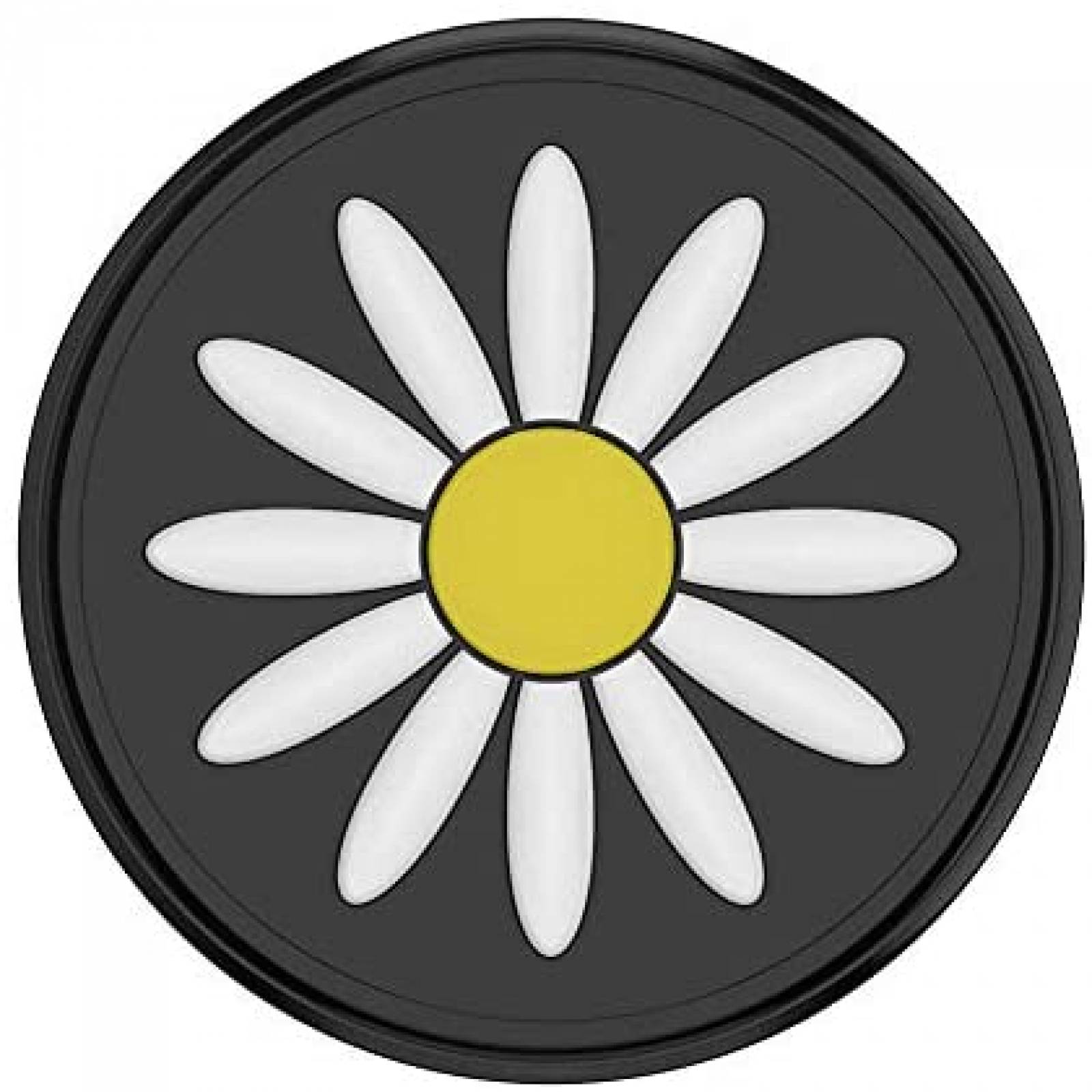 Empuñadura para celular PopSockets Flor margarita -Negro