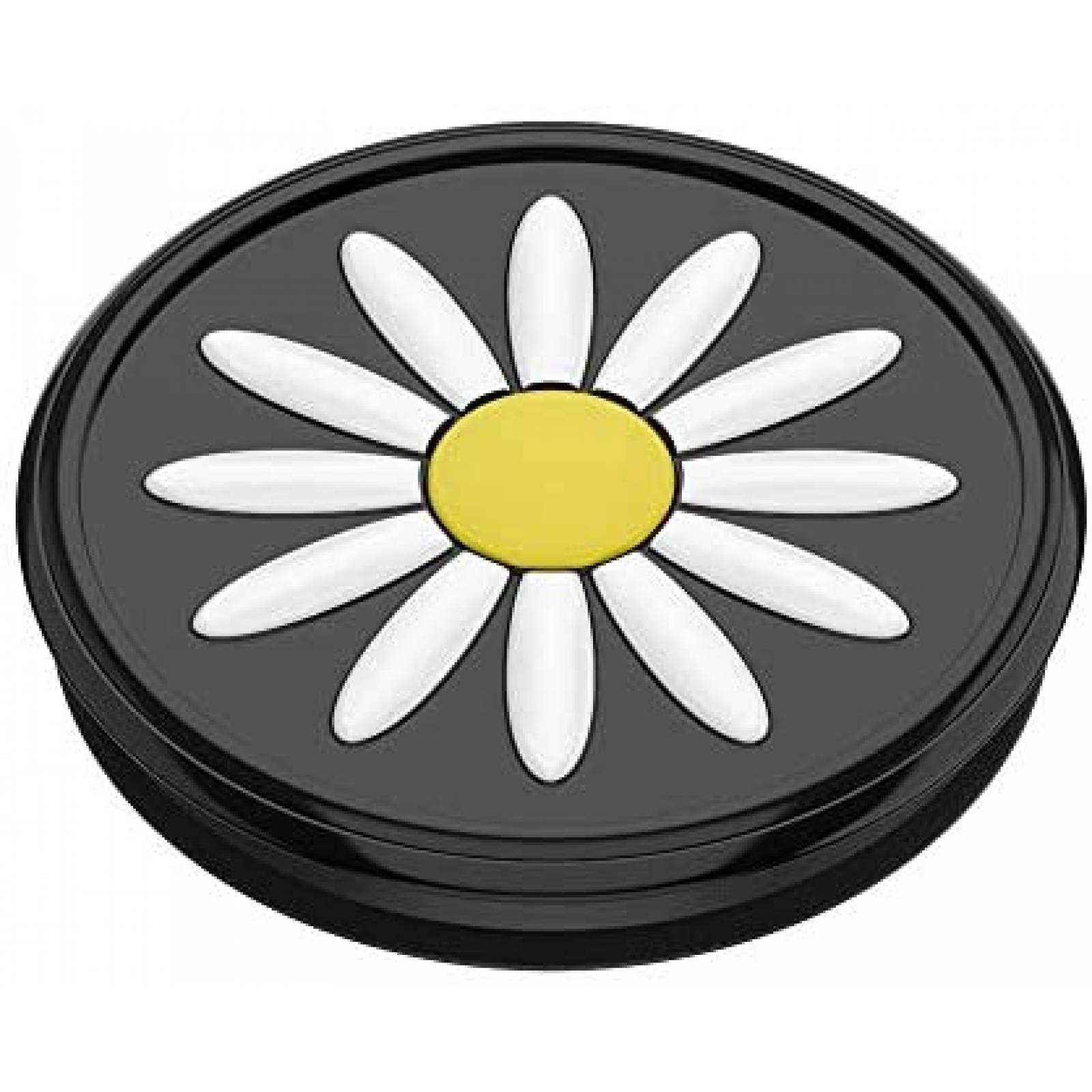 Empuñadura para celular PopSockets Flor margarita -Negro