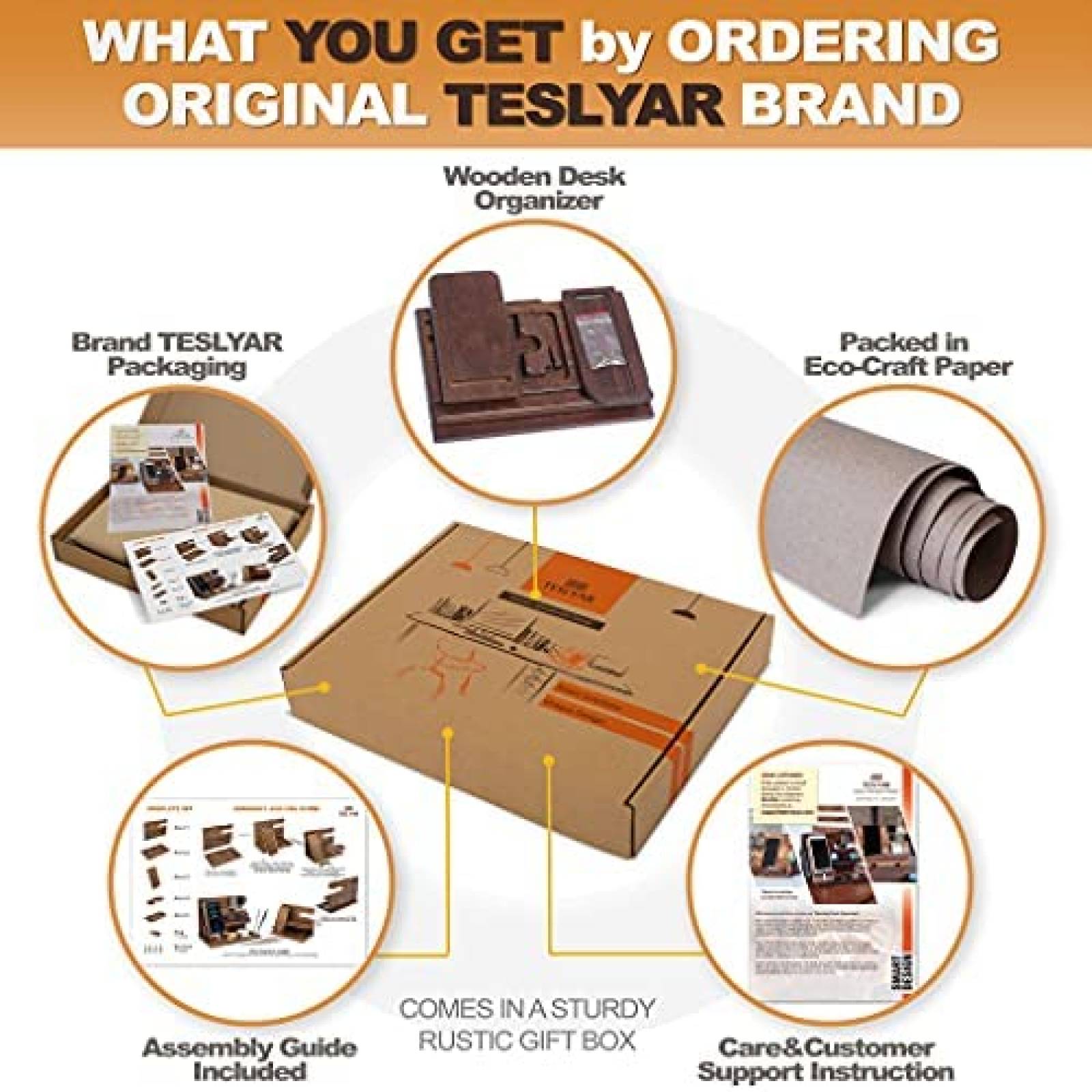 Estación de acomodo objetos personales TESLYAR madera -café