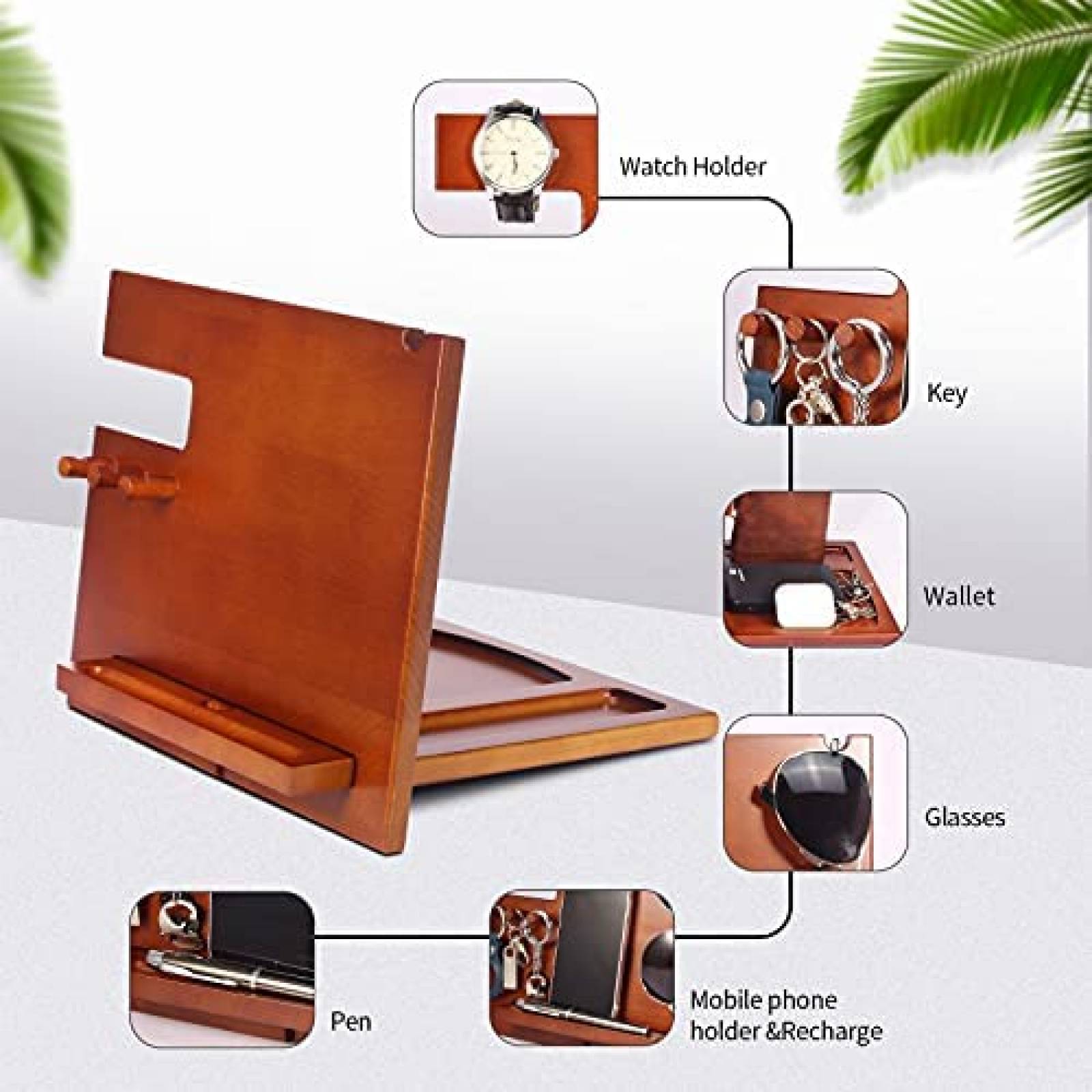 Estación de acoplamiento Foonii de madera organizador -Cafe