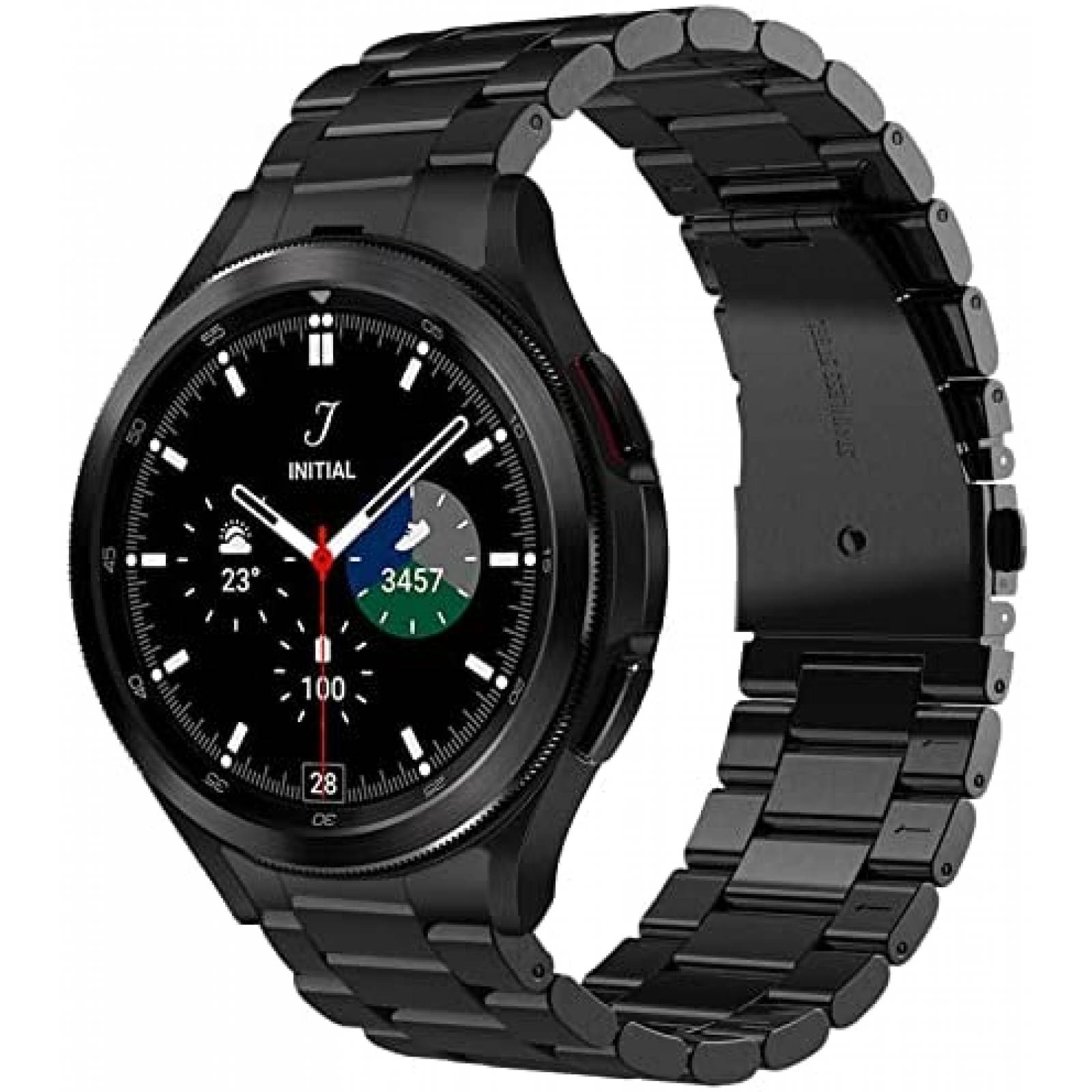 Correa de Metal V-MORO para Galaxy Watch 4 46mm -Negro