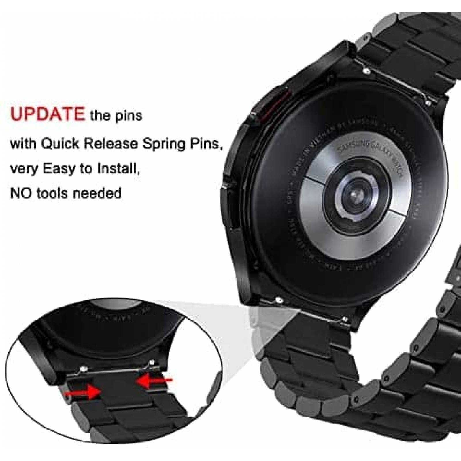 Correa de Metal V-MORO para Galaxy Watch 4 46mm -Negro