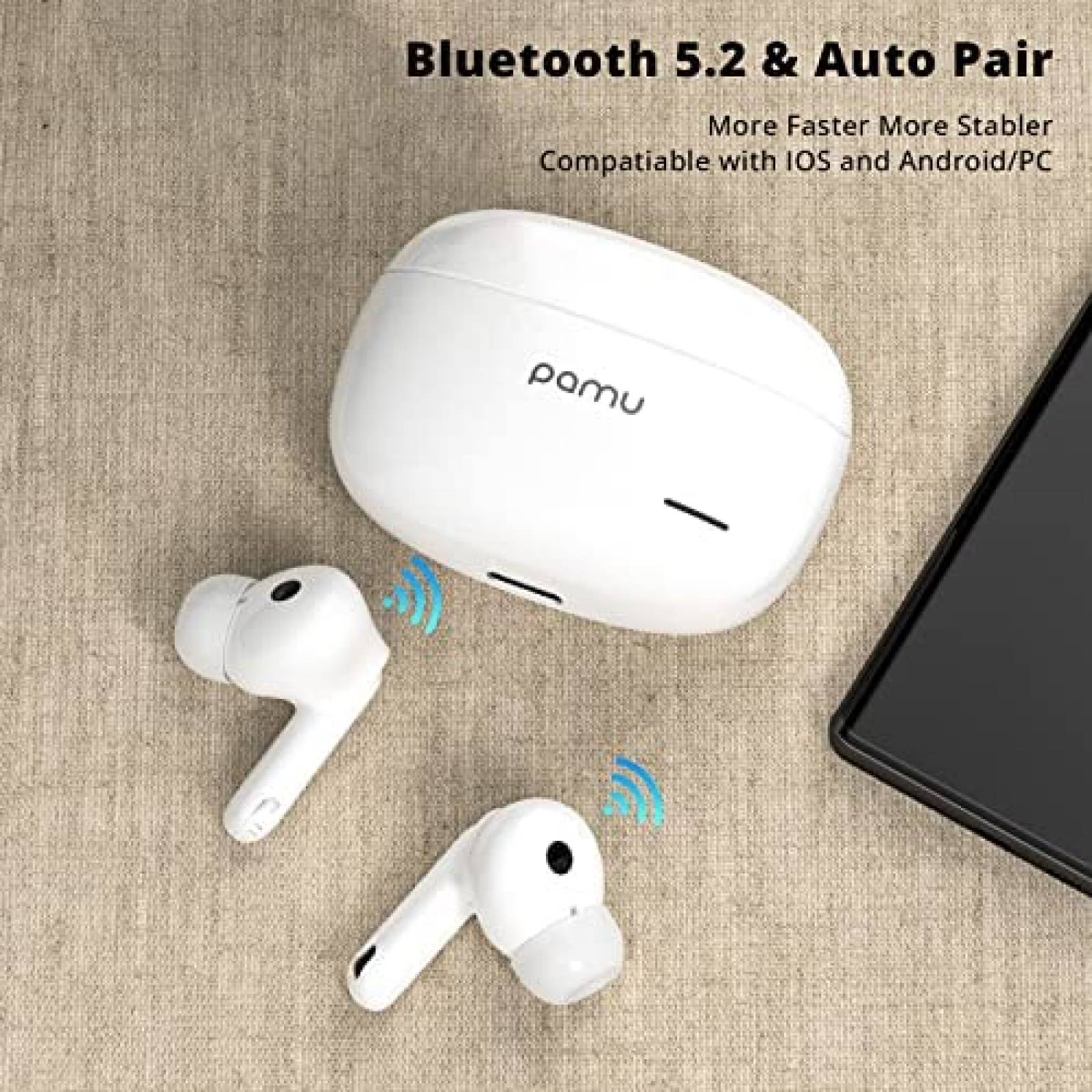 Auriculares Bluetooth Pamu Cancelacion Ruido Con Estuche