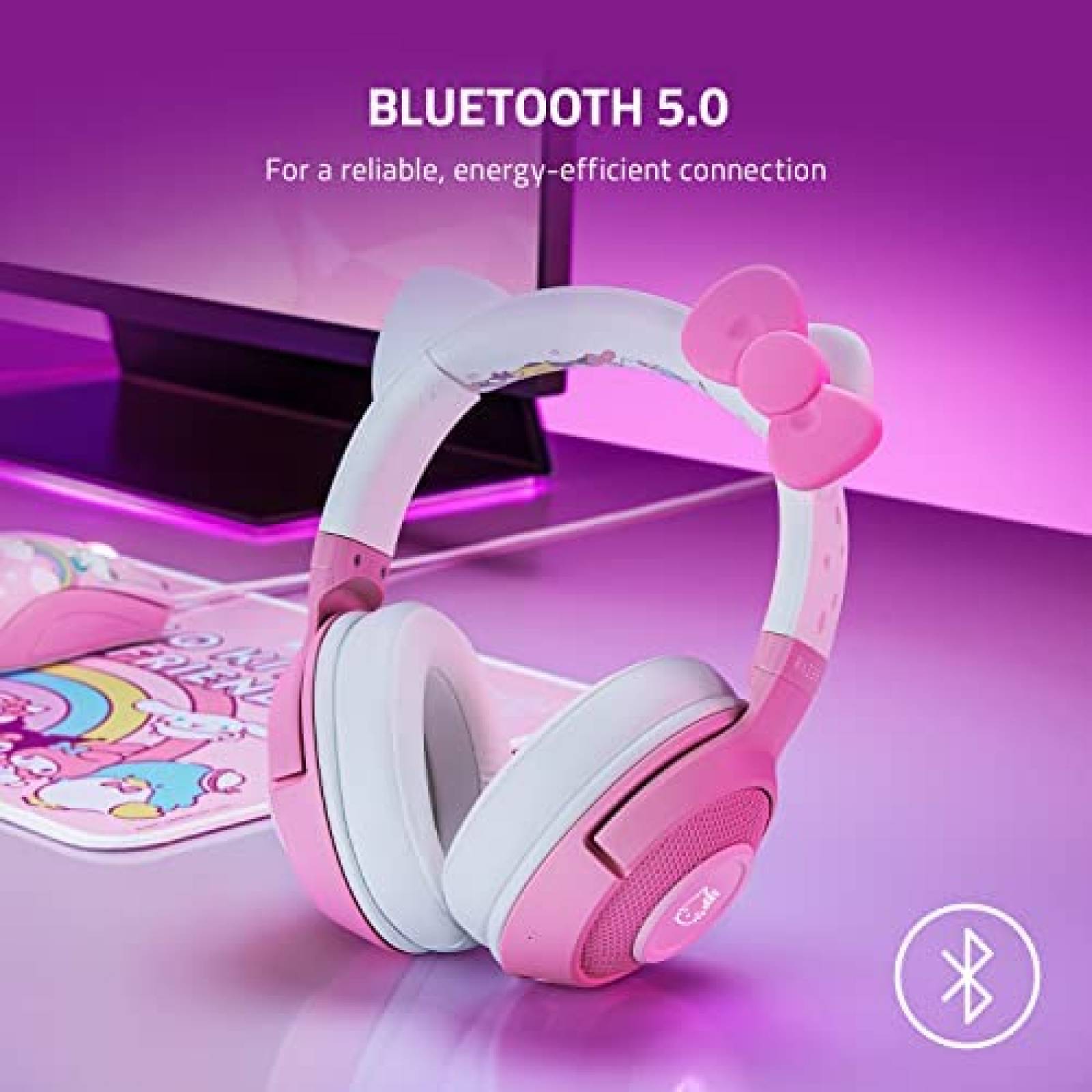 Headset Bluetooth Razer Kraken de Baja Latencia -Rosa