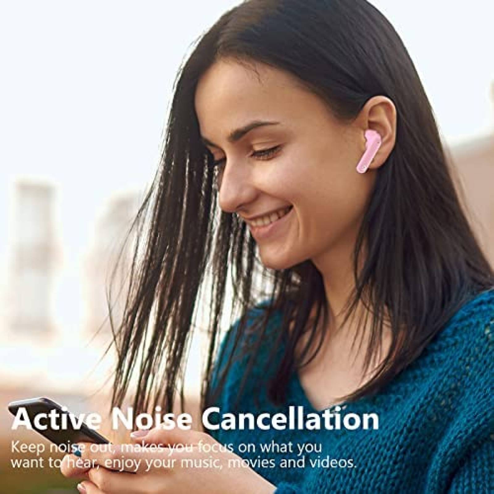 Audifonos Dxnbikt A40 PRO Inalambricos con Microfono -Rosa