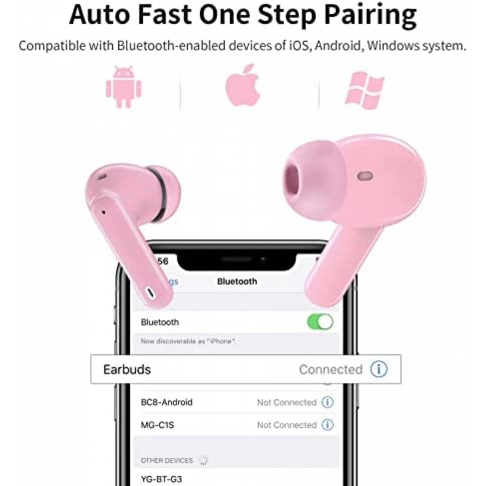 Audifonos Dxnbikt A40 PRO Inalambricos con Microfono -Rosa