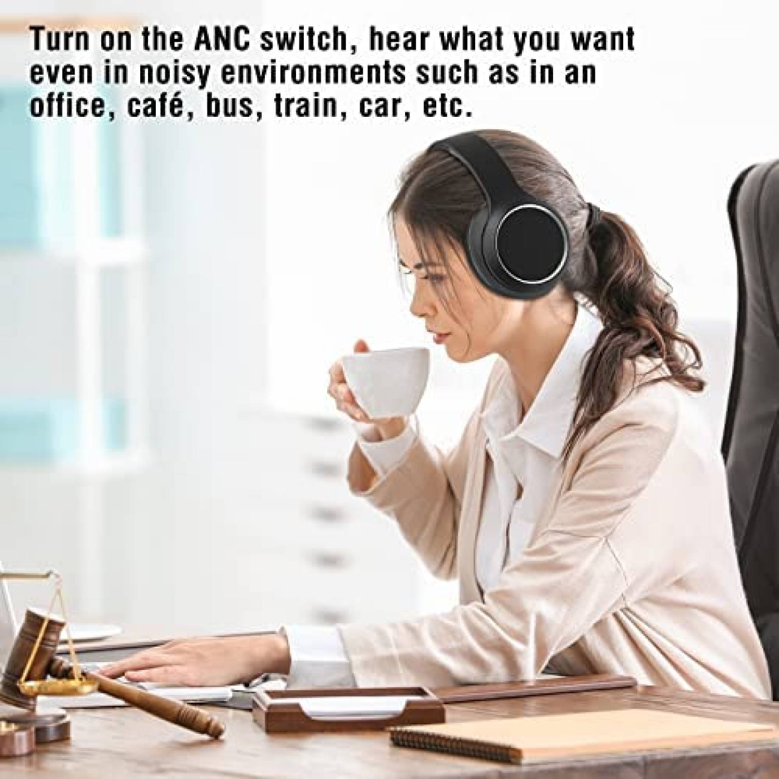 Audifonos de Diadema UOWGA Deep Bass de 30H de Carga -Negro