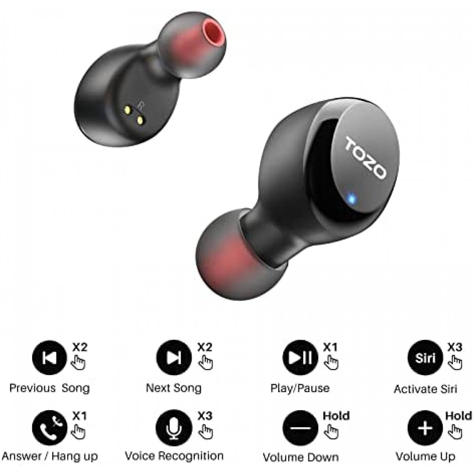 Audifonos Inalambricos TOZO T6S Cancelacion de Sonido -Negro
