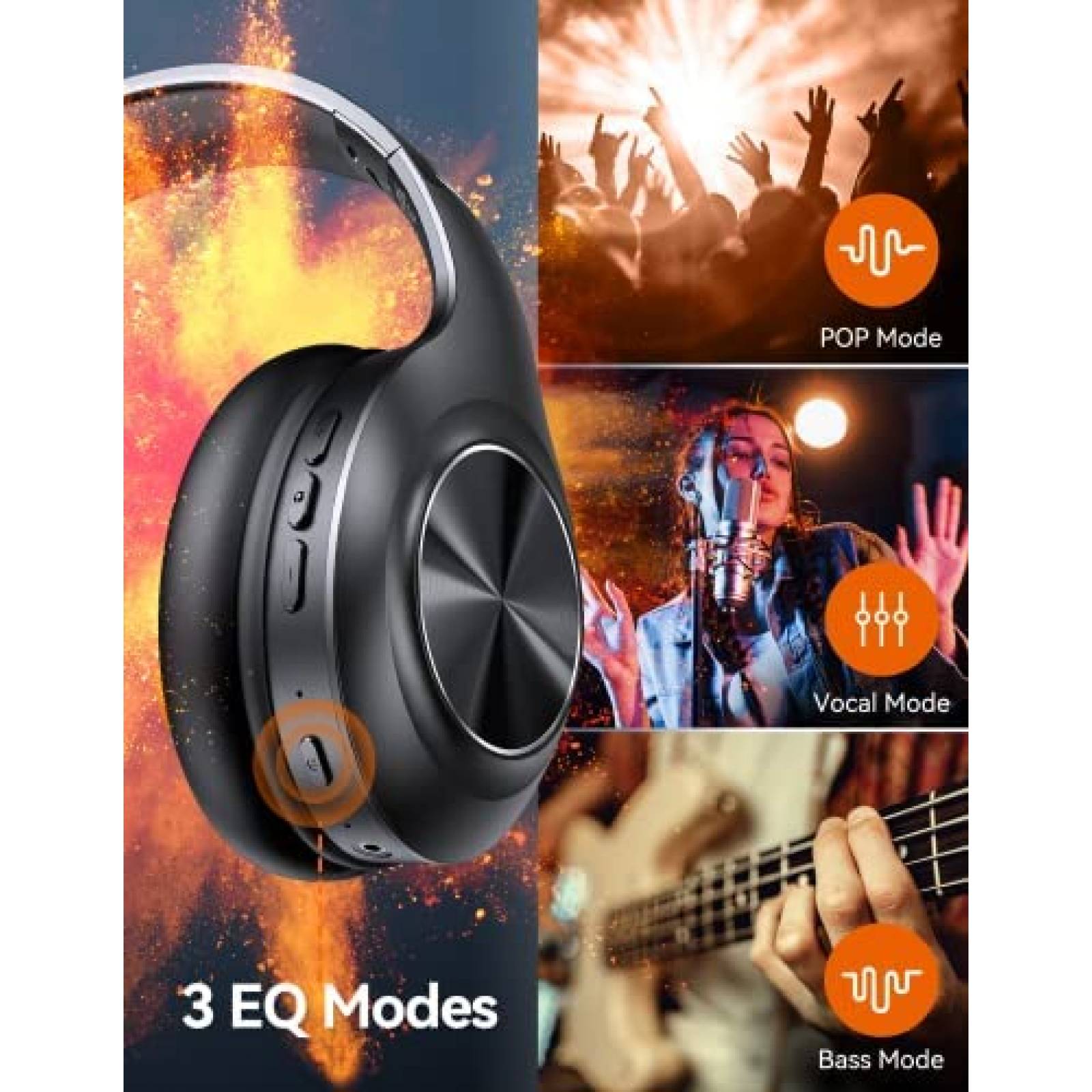 Auriculares TECKNET Inalambricos Plegables con Microfono