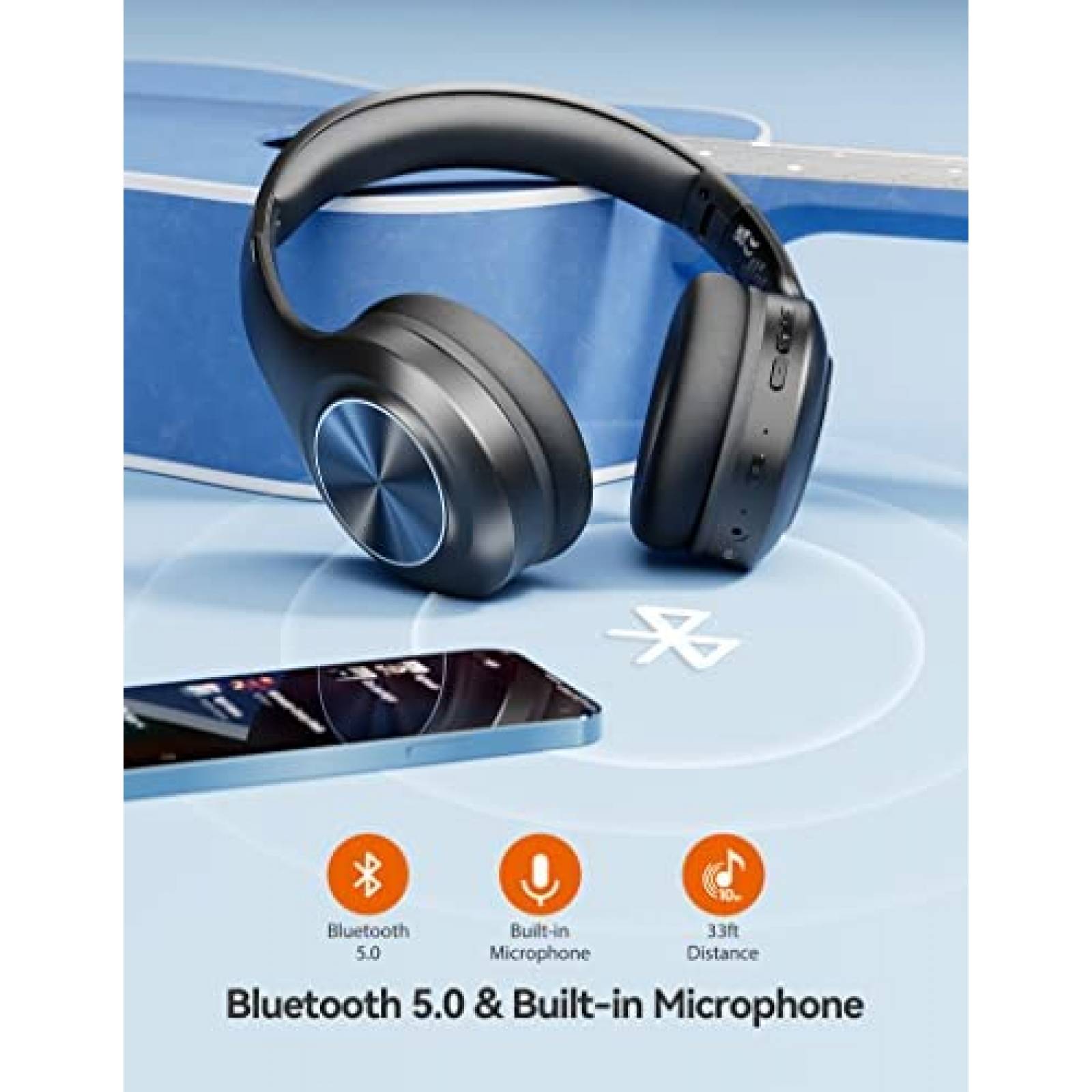 Auriculares TECKNET Inalambricos Plegables con Microfono