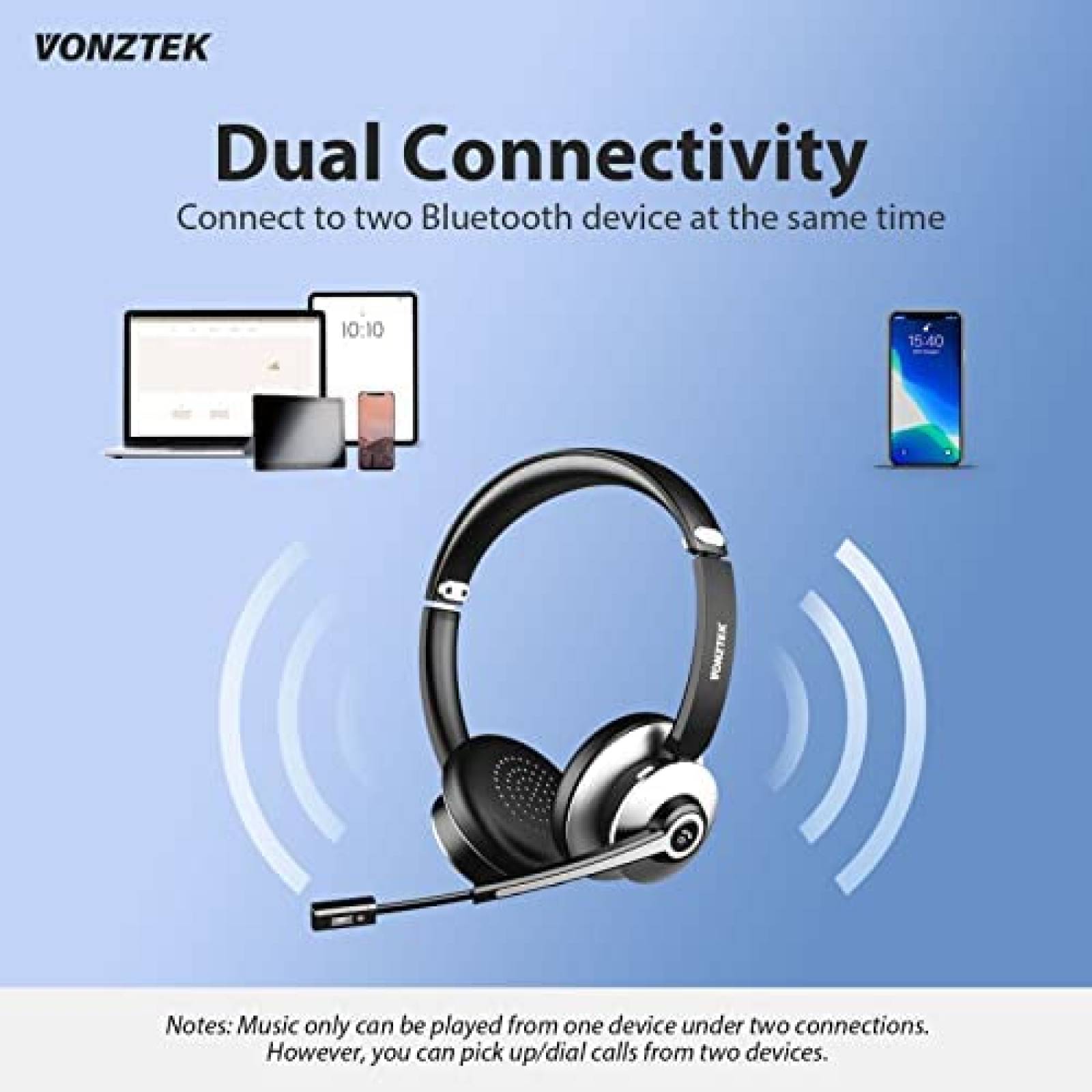 Auriculares Bluetooth Vonztek Microfono Cancelacion Ruido
