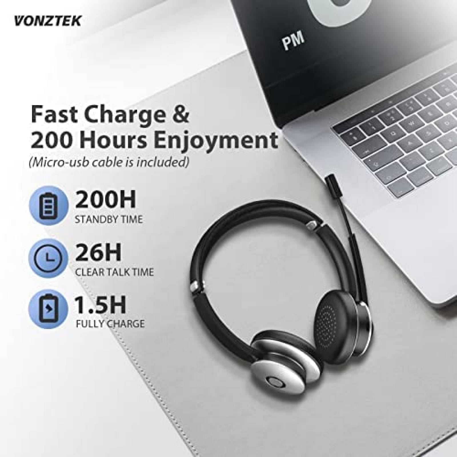 Auriculares Bluetooth Vonztek Microfono Cancelacion Ruido
