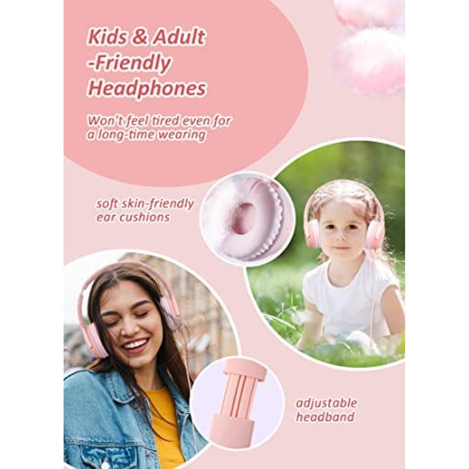 Audifonos de Diadema DyBaxa de 98dB con Jack 3.5mm -Rosa