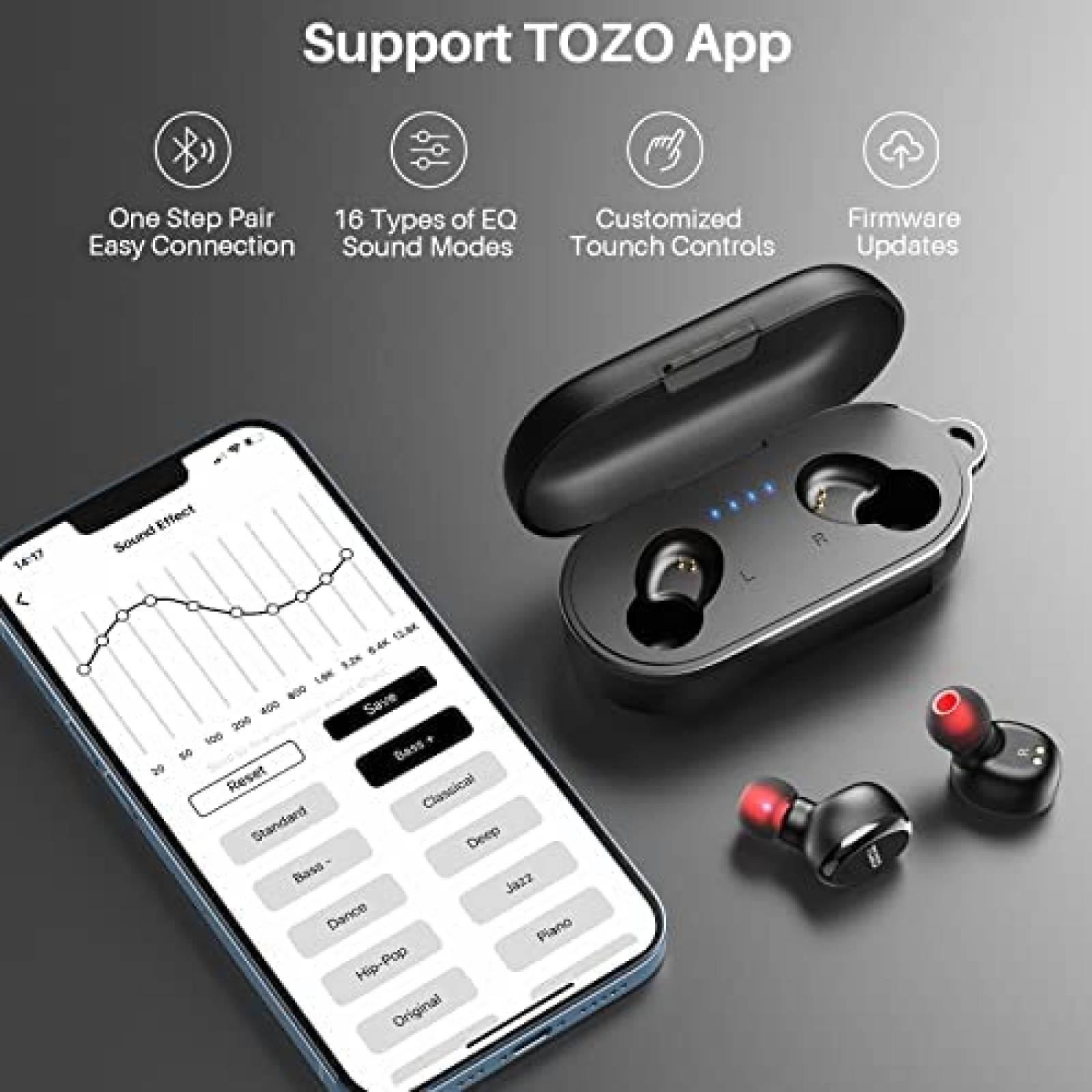 Audifonos Inalambricos TOZO T10S IPX8 Cancelacion de Sonido