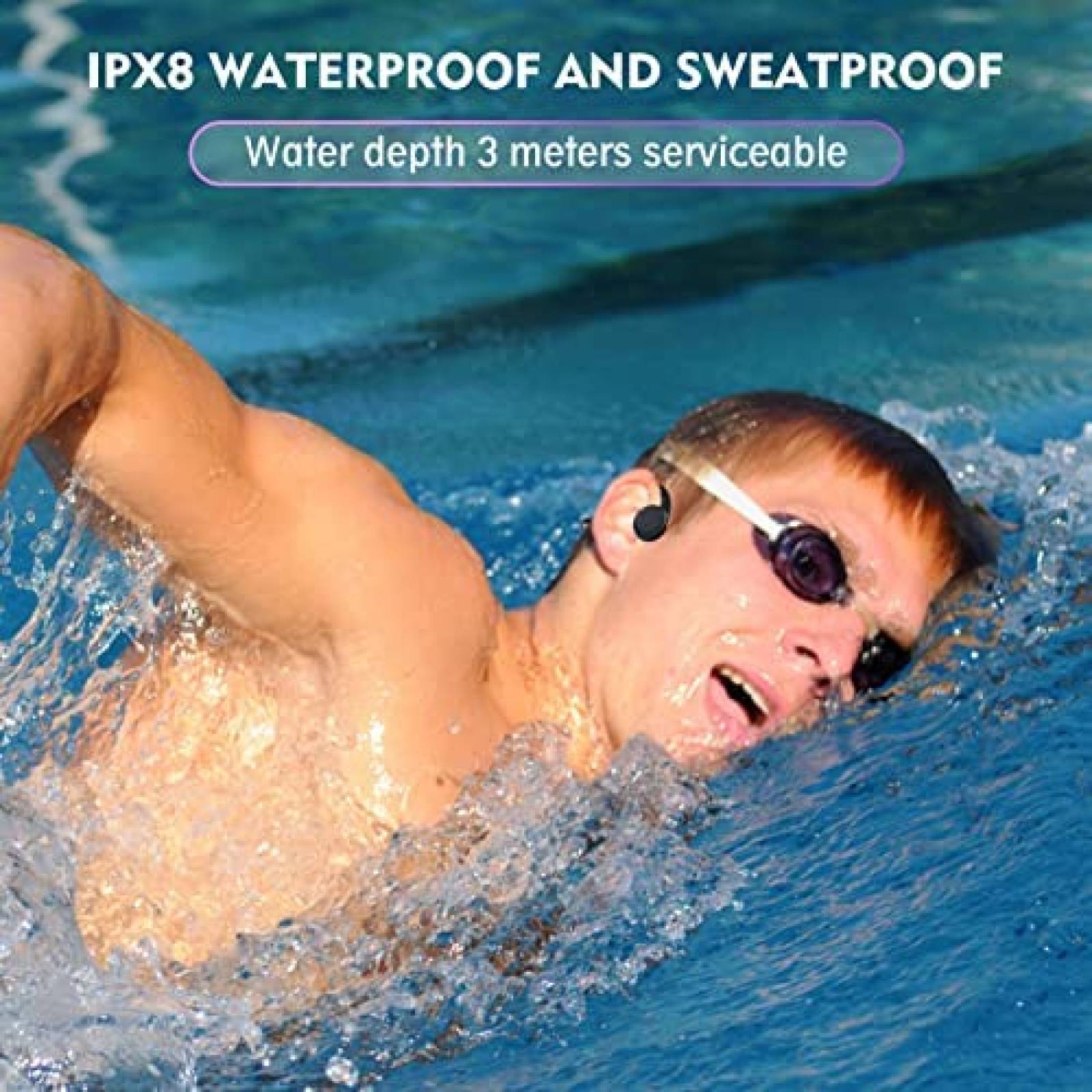 Audifonos Bluetooth HCMOBI IPX8 para Gimnasio -Negro