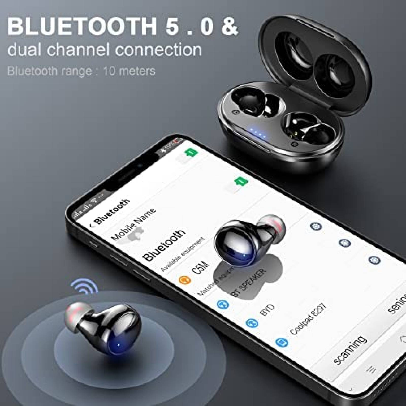 Auriculares Bluetooth Motast Cancelacion De Ruido Estuche
