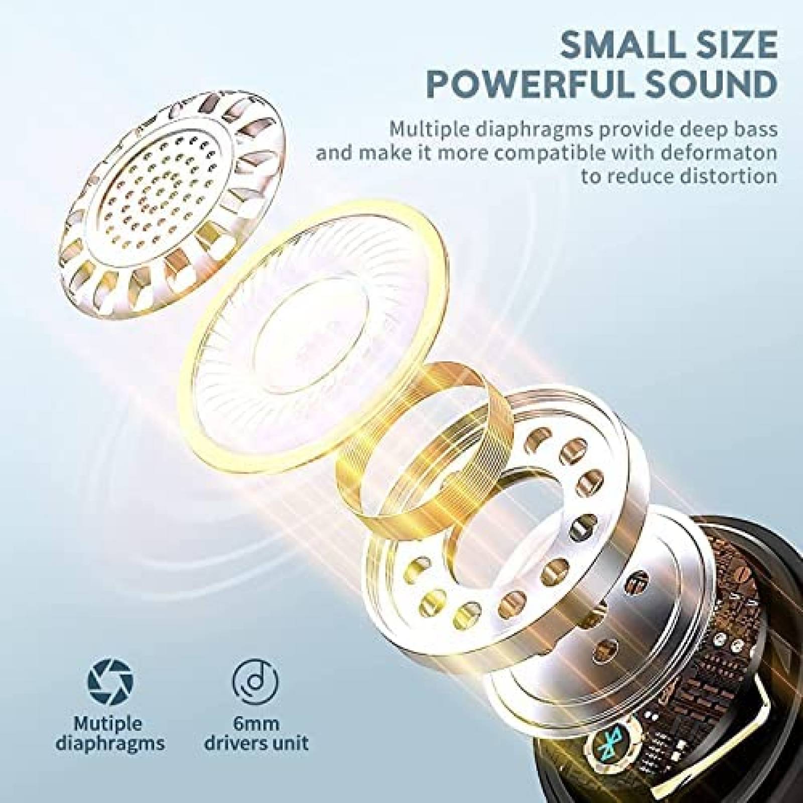 Auriculares Bluetooth Kurdene con Sonido Deep Bass -Negro