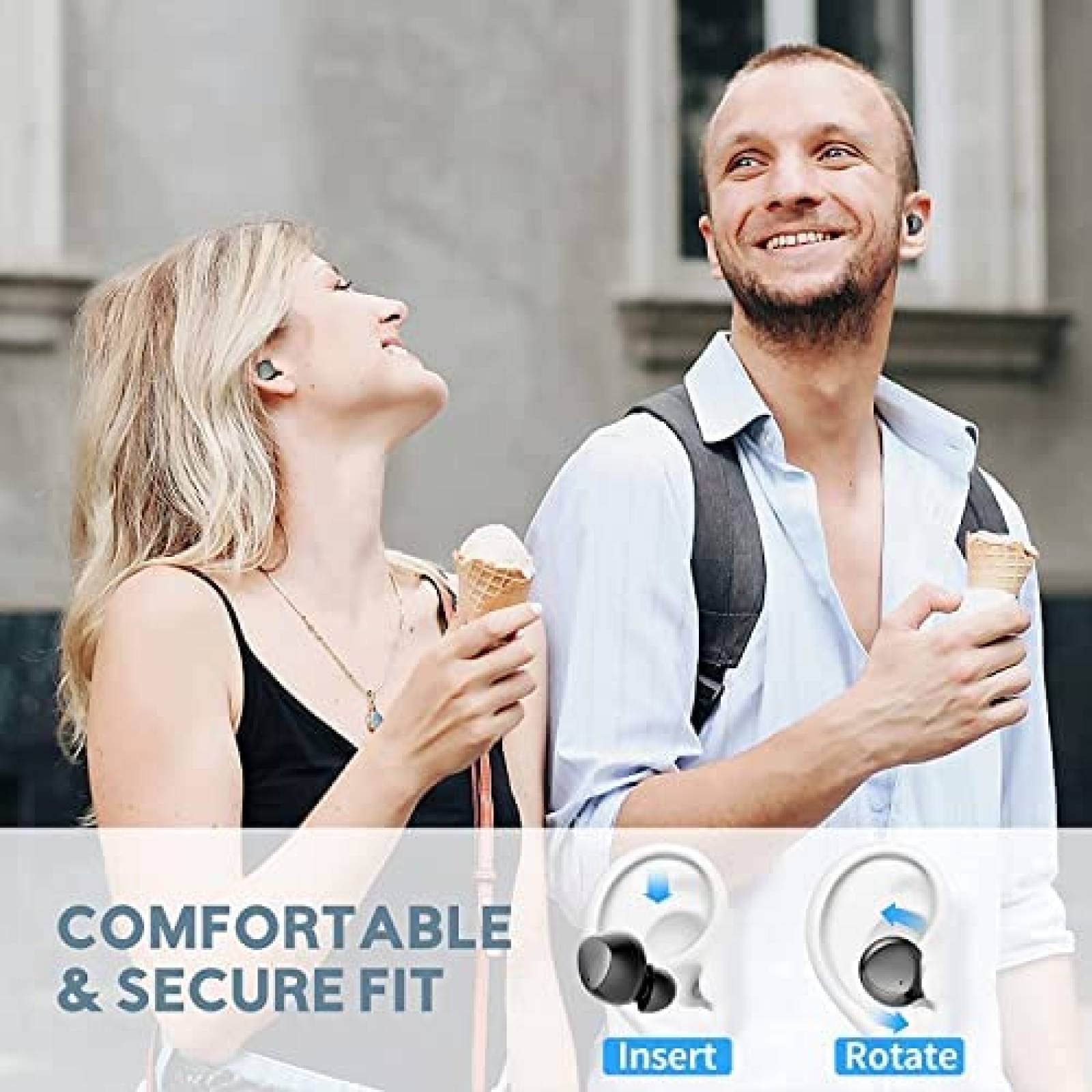 Auriculares Bluetooth Kurdene con Sonido Deep Bass -Negro