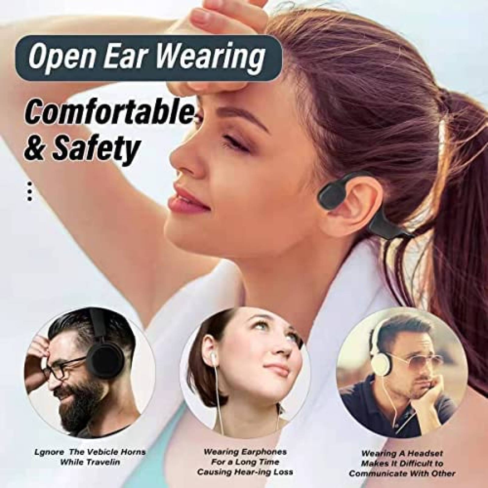 Auriculares De Conduccion osea QoeCyth Resistentes Al Agua