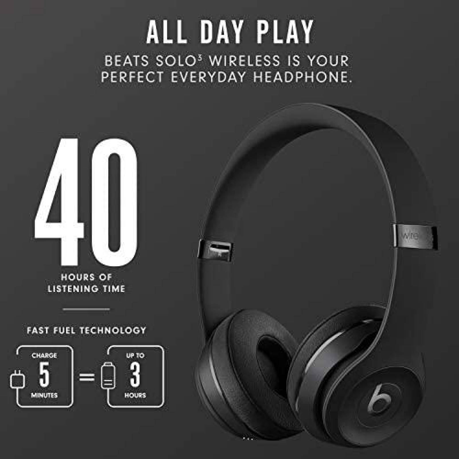 Audífonos de Diadema Beats Solo3 Inalámbricos Bluetooth 40Hr