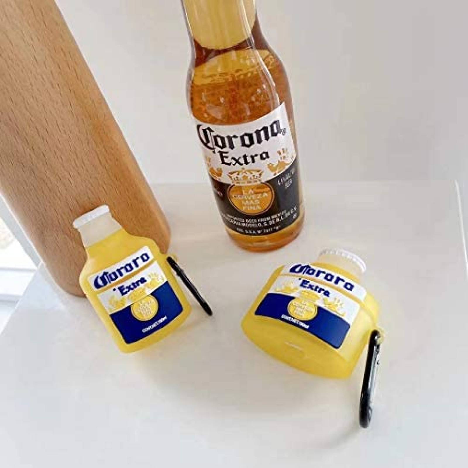 Funda Generico Cerveza Compatible Con Airpod 1 y 2 -Amarillo