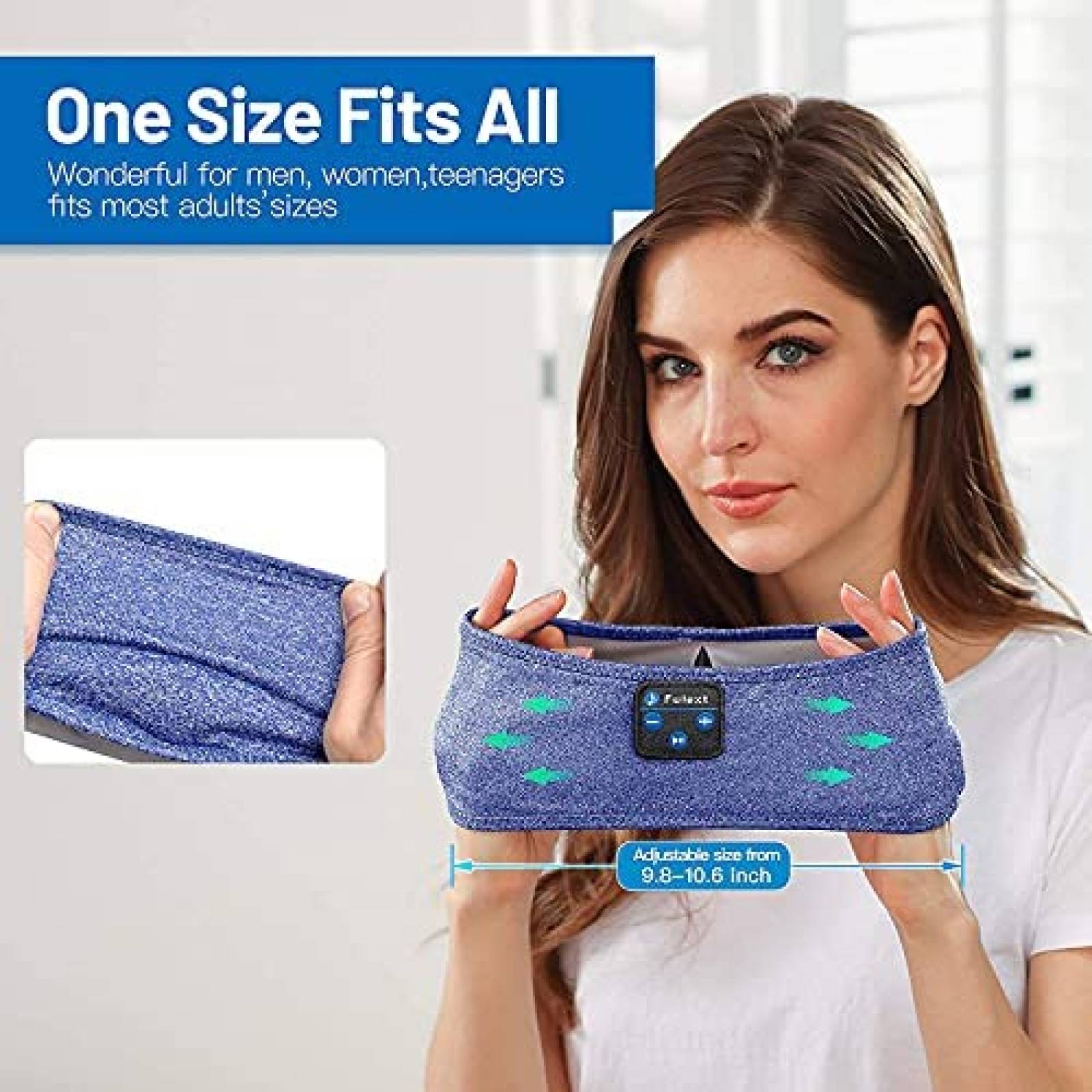 Banda para Dormir Bluetooth Perytong Ajustable -Azul