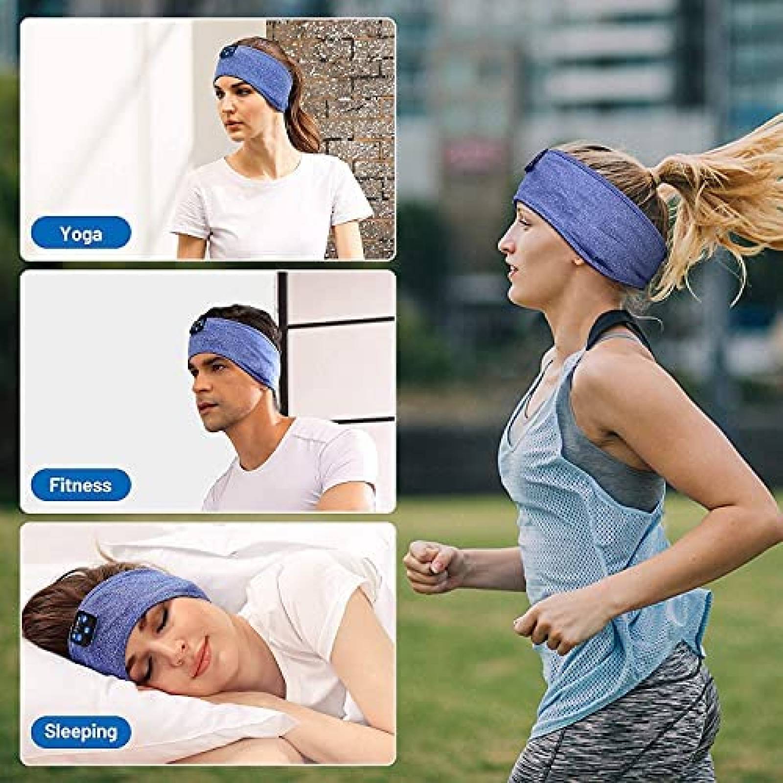 Banda para Dormir Bluetooth Perytong Ajustable -Azul