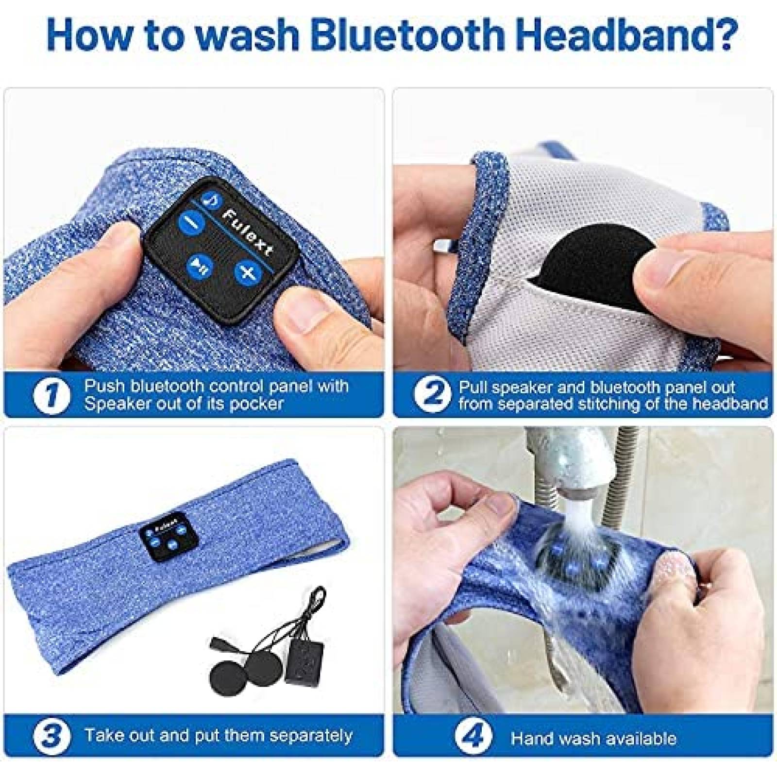 Banda para Dormir Bluetooth Perytong Ajustable -Azul