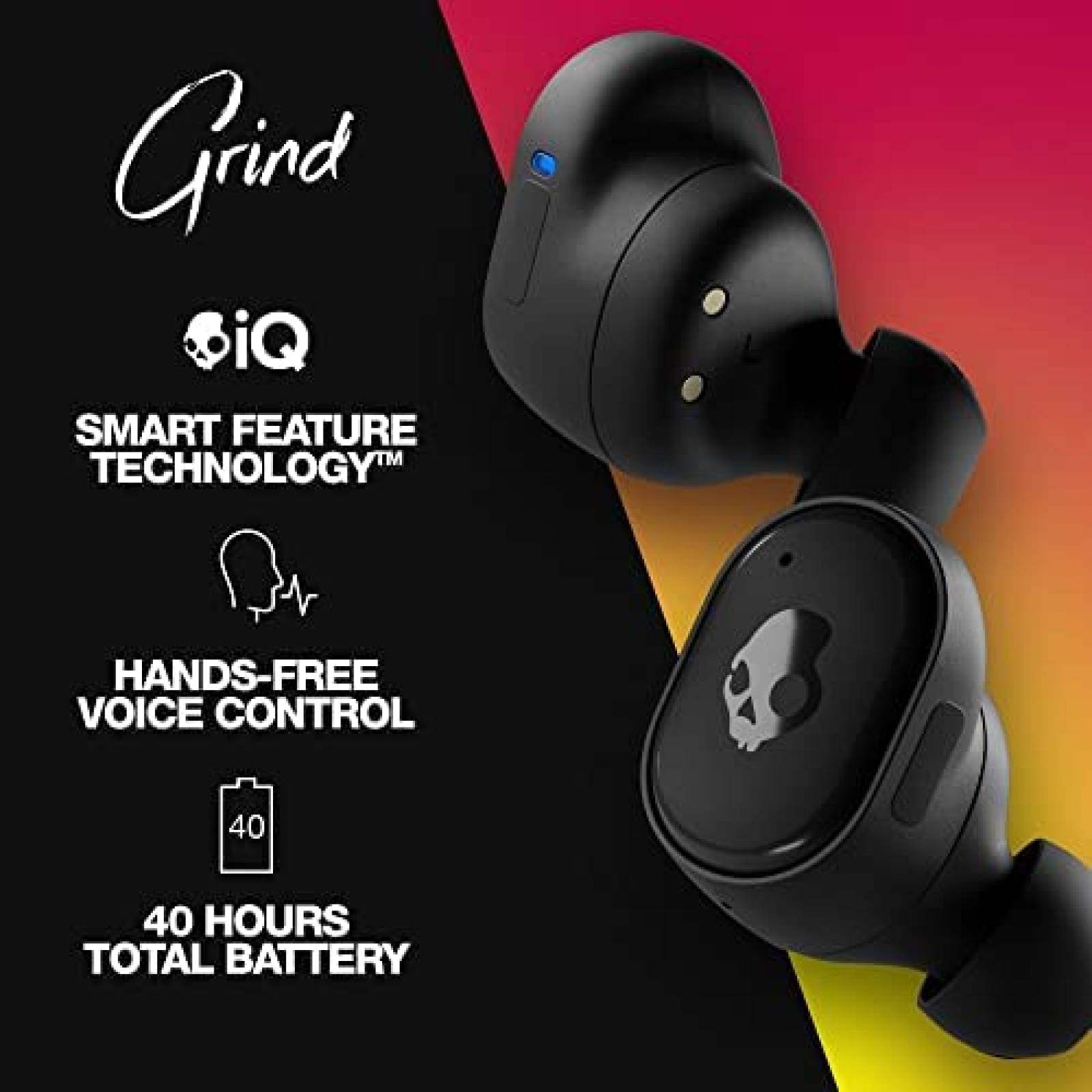 Audífonos Skullcandy Grind Inalámbrico 40hrs IP55 -Negro