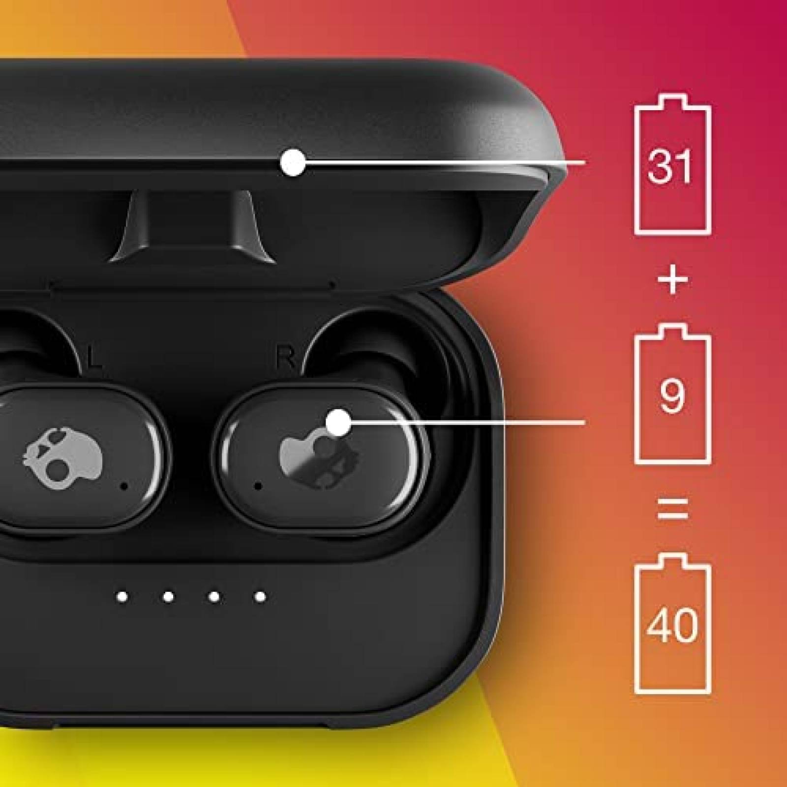 Audífonos Skullcandy Grind Inalámbrico 40hrs IP55 -Negro